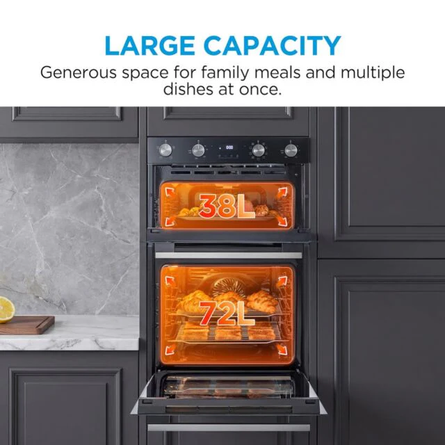 Midea MBOD70M30D0-BK - Black Built-In Double Oven - 110L - A Energy - Image 7