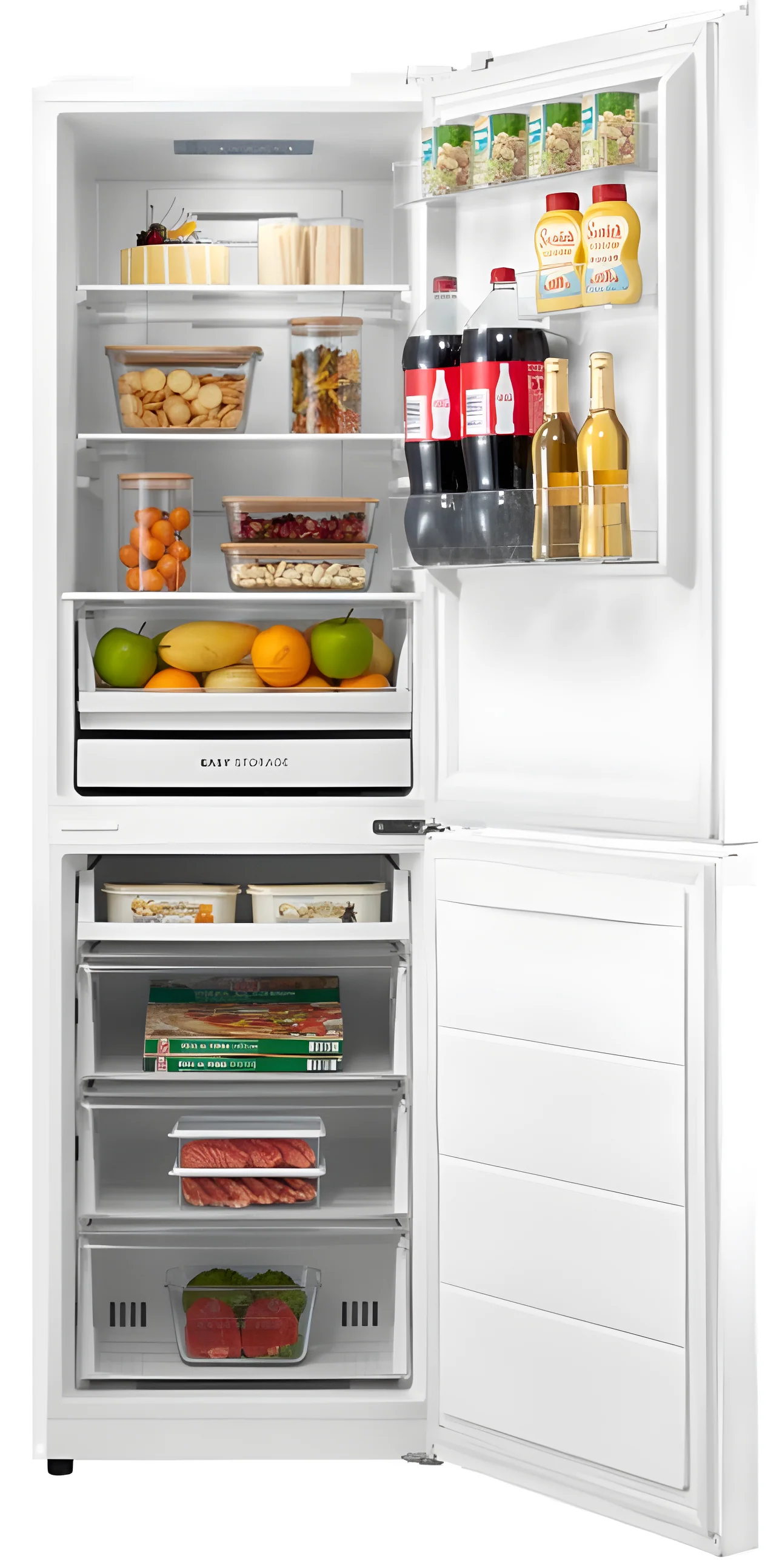 Midea MDRB379FGD01 - Midea MDRB379FGD01 Combi Fridge Freezer D Rated in White - Image 2