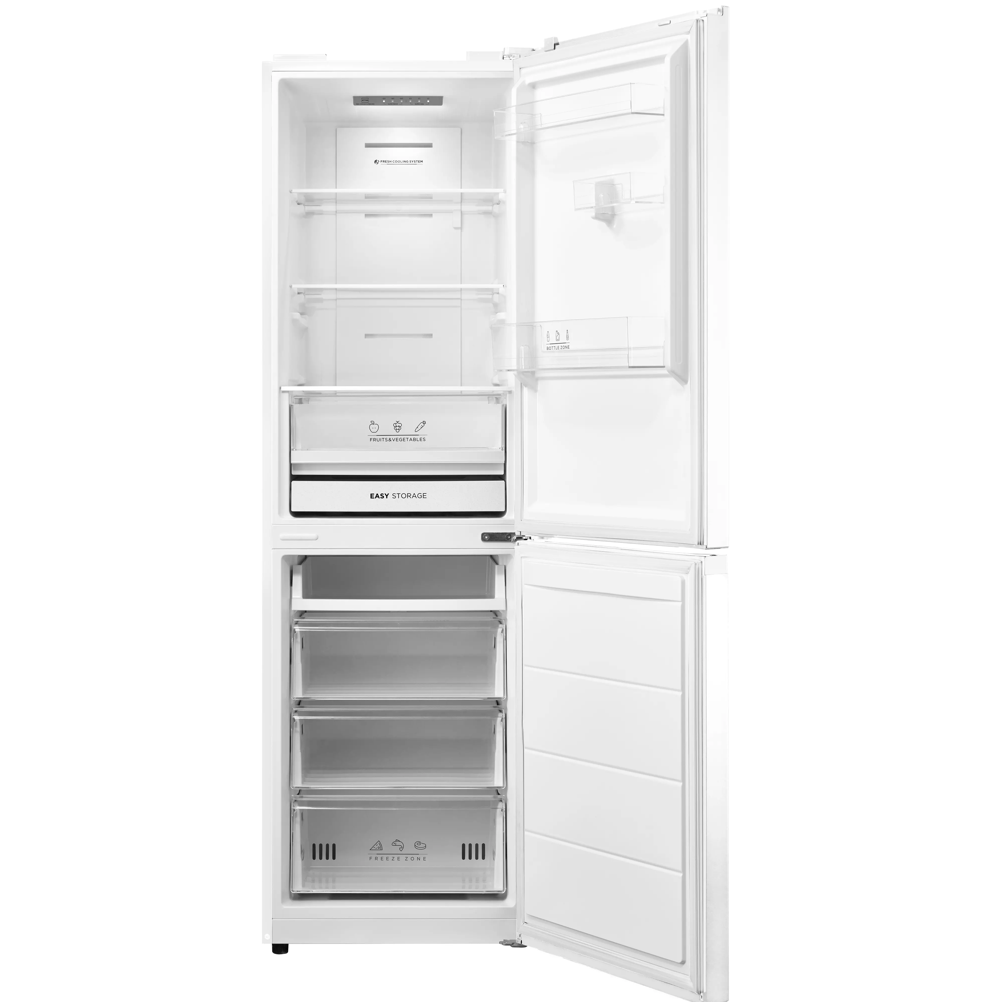 Midea MDRB379FGD01BG - White Fridge Freezer - 273L - D Energy Rating - Image 2