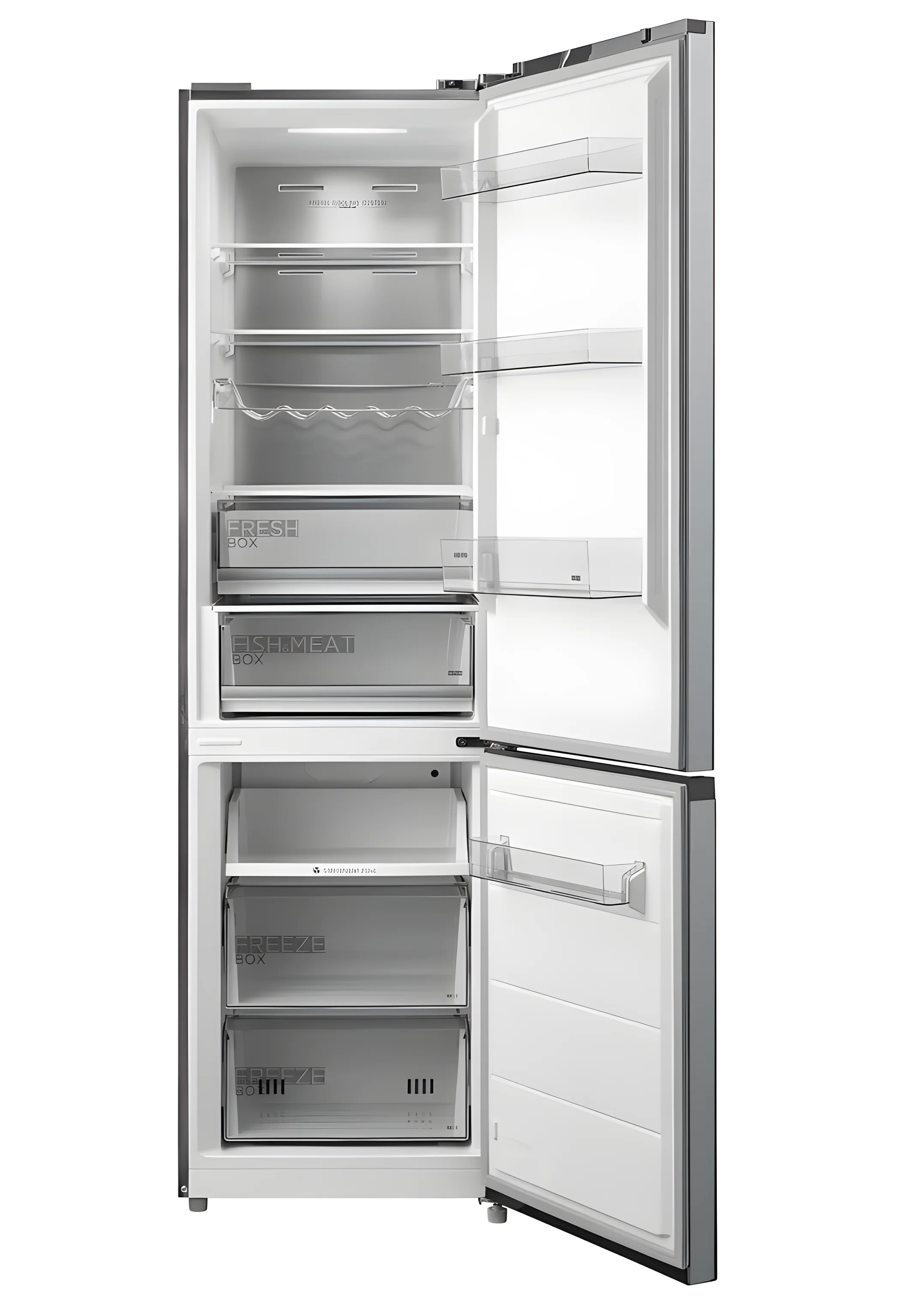Midea MDRB521MIC46 - Inox Fridge Freezer - 378L - C Energy - Image 2