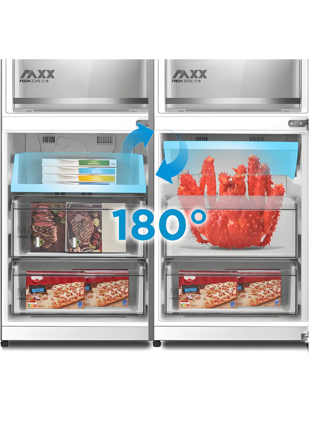 Midea MDRB548MME46 - Inox Fridge Freezer - 401L - E Energy - Image 4