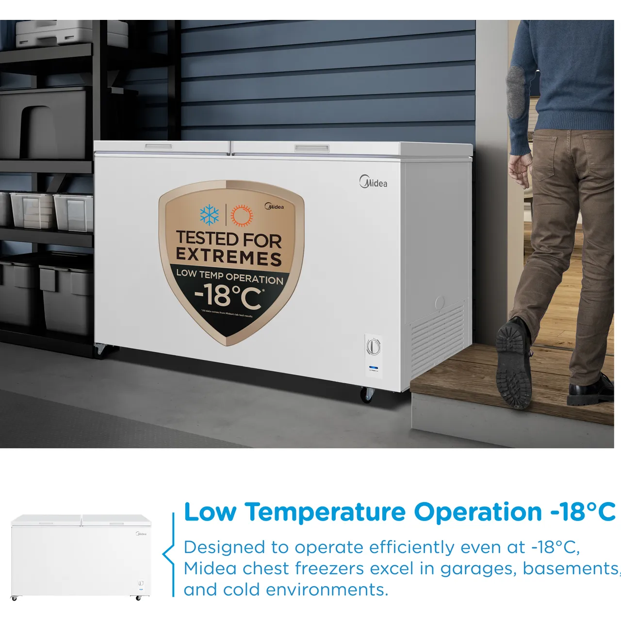 Midea MDRC698FEE01- White Chest Freezer - 508L Capacity - E Energy Rating - Image 3