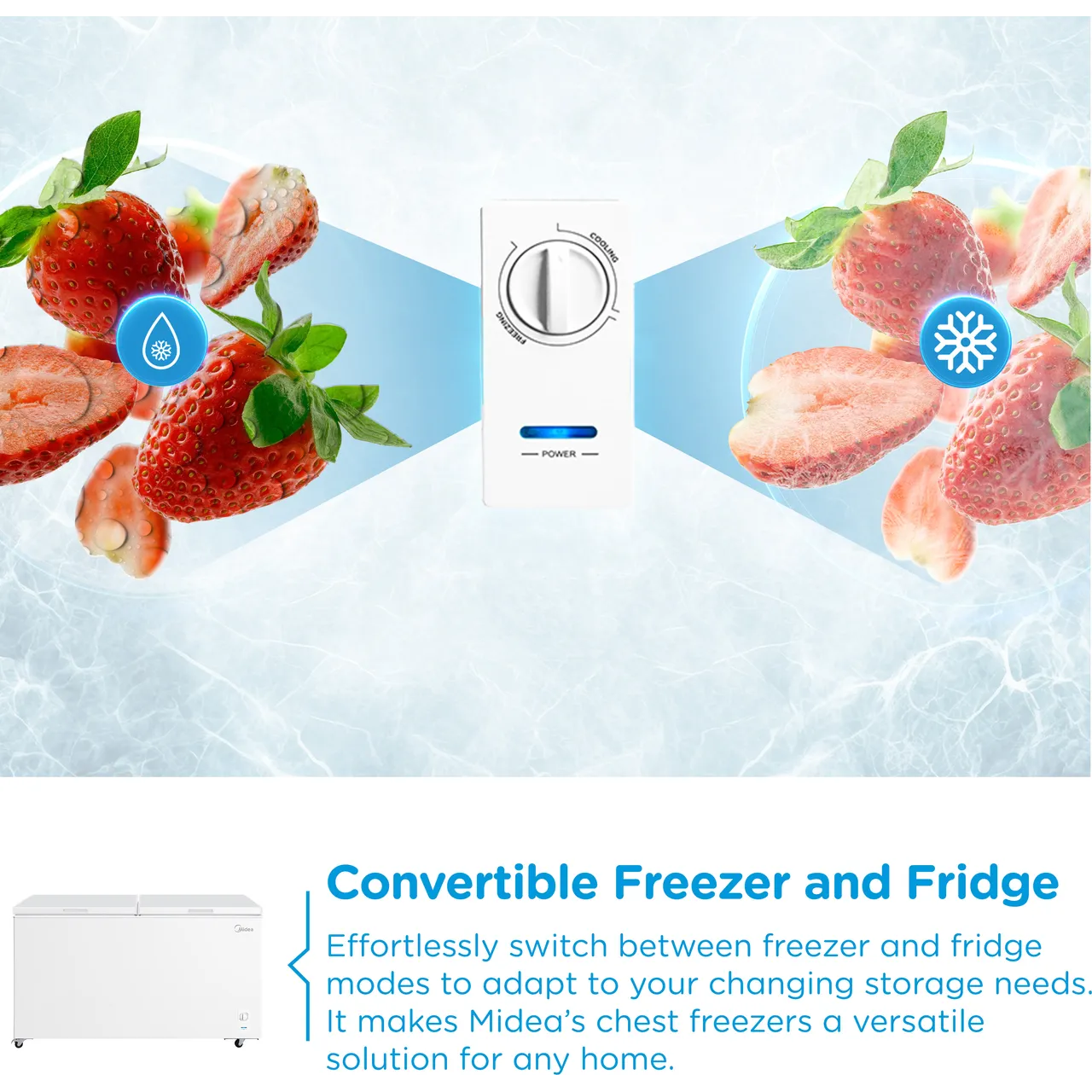Midea MDRC698FEE01- White Chest Freezer - 508L Capacity - E Energy Rating - Image 4