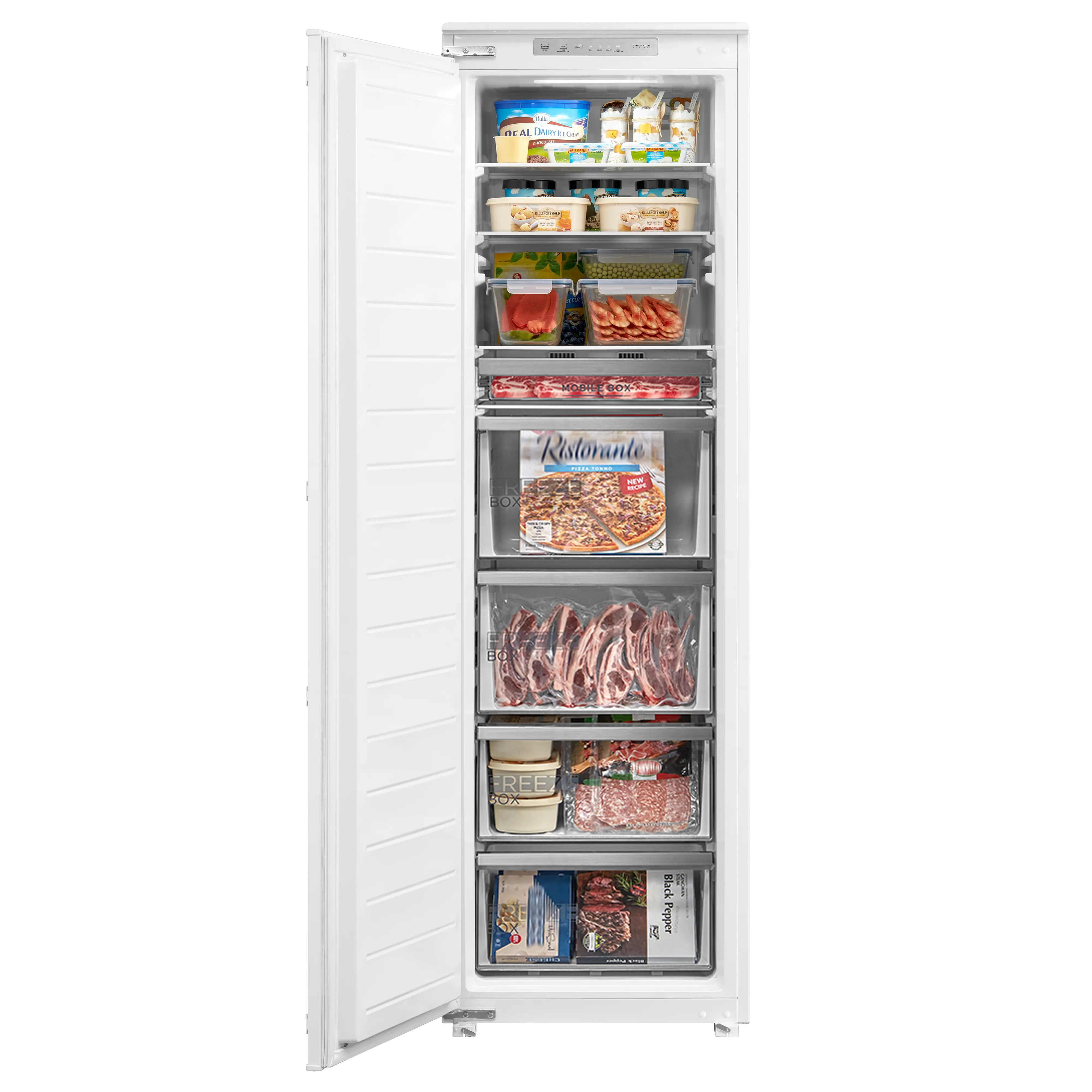Midea MDRE306FGE01D - White Built In Freezer - 212 Litres - E Energy Rating TOTAL NO FROST SLIDING HINGE - Image 4