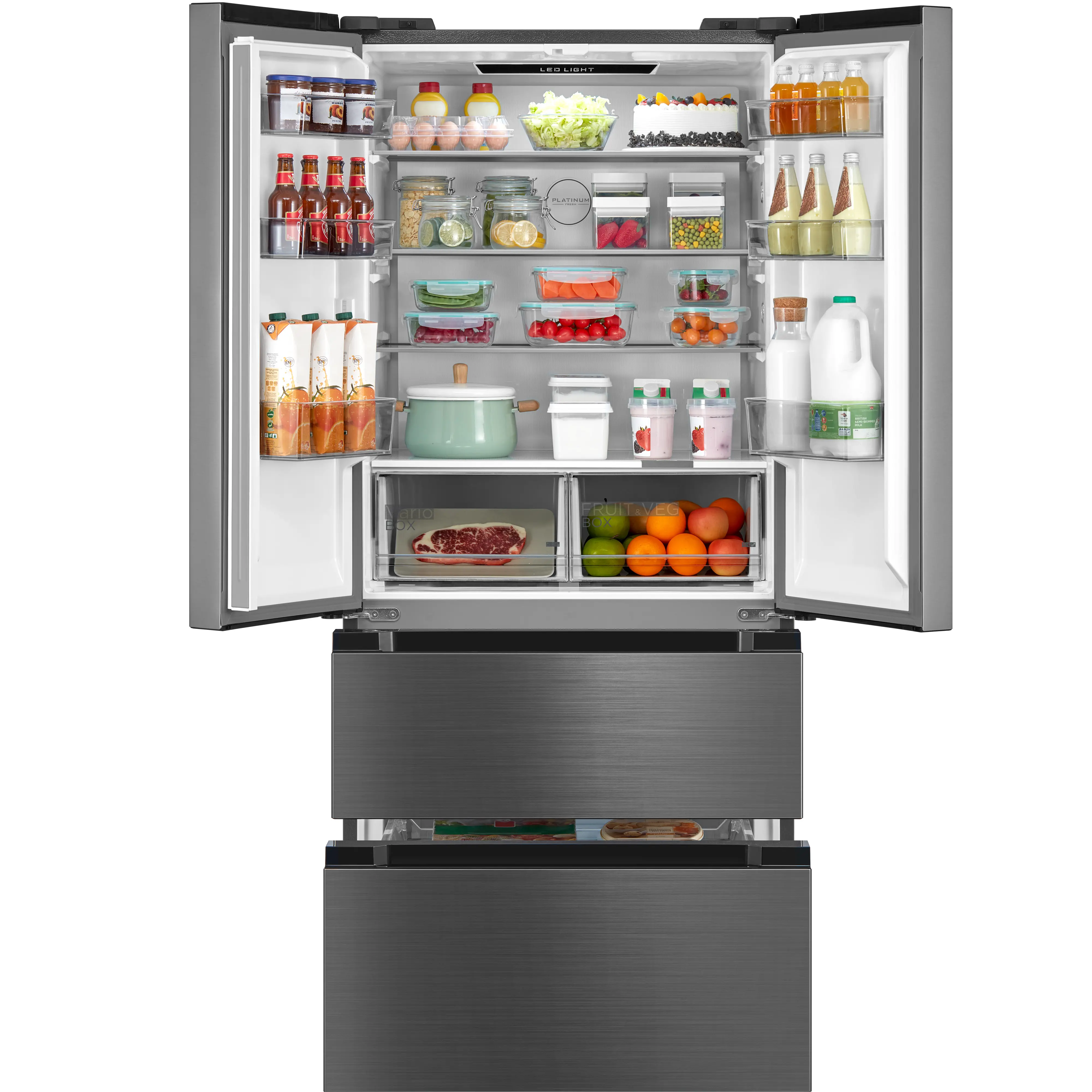 Midea MDRF692FIE46 - Inox 516L American Fridge Freezer - French Door & Freezer Drawer - No Frost - E Energy - Image 5