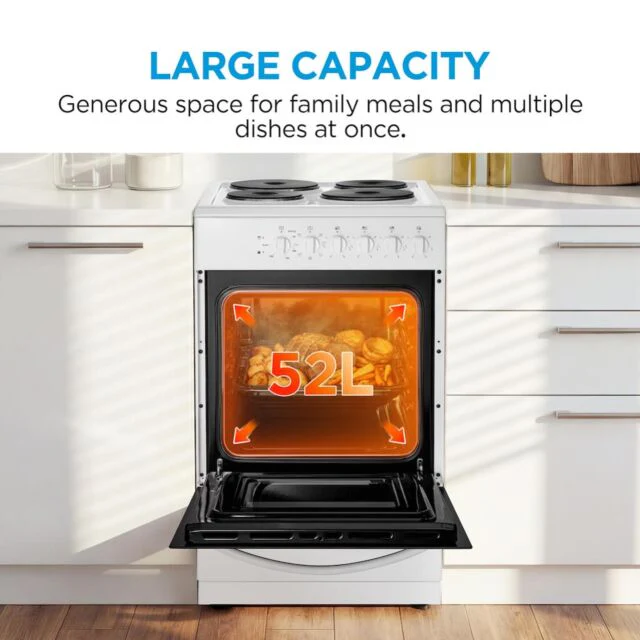 Midea MFO20DME4H109-WH - White 50cm Freestanding Electric Cooker - Sealed Plates - A Energy - Image 7