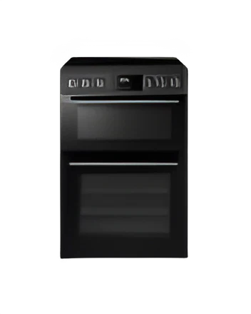 Midea MFO24EME4R118-BK - Black 60cm Double Oven Freestanding Cooker with Ceramic Hob - AA Rated
