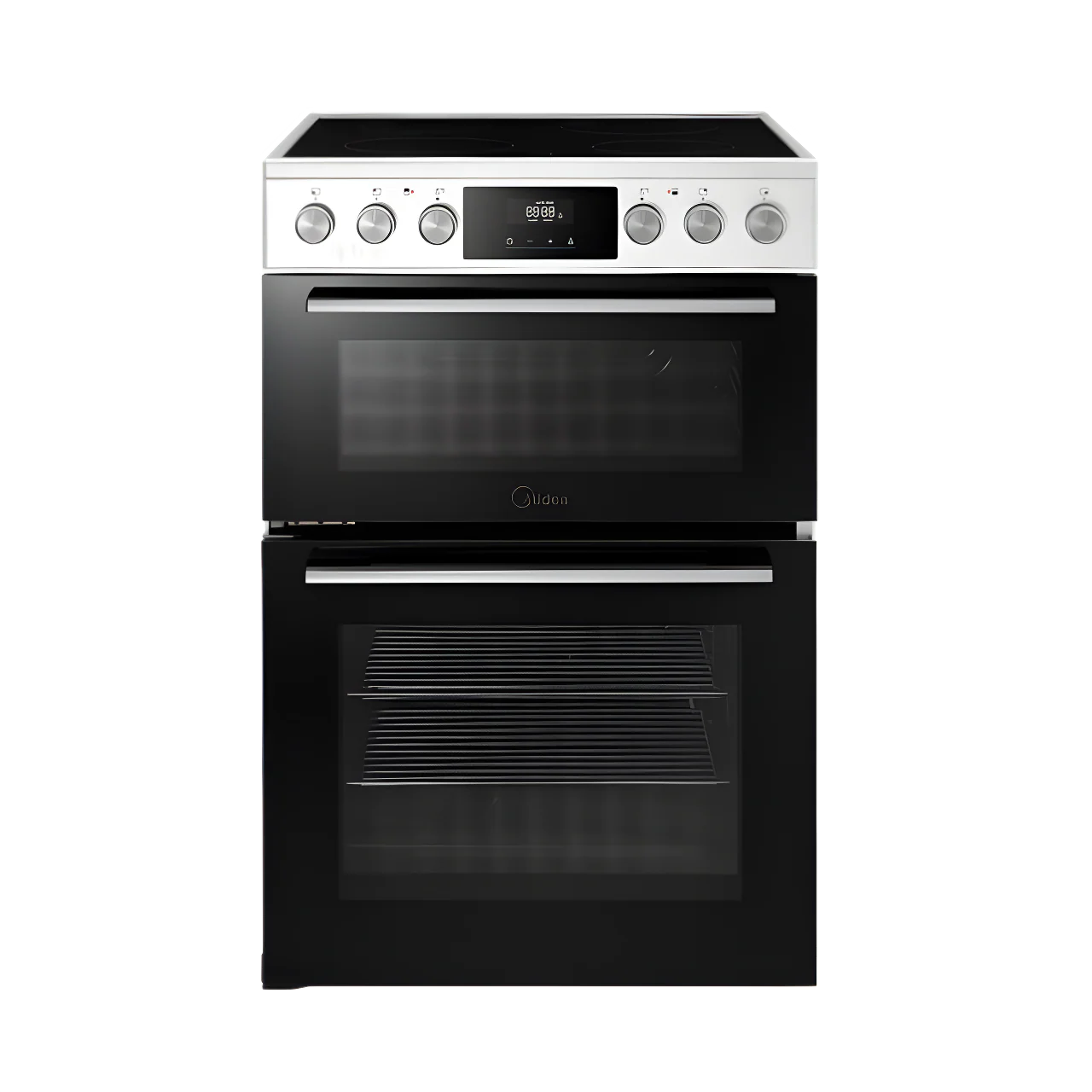 Midea MFO24EME4R118-WH - White 60cm Double Oven Freestanding Cooker - Ceramic Hob - A Energy