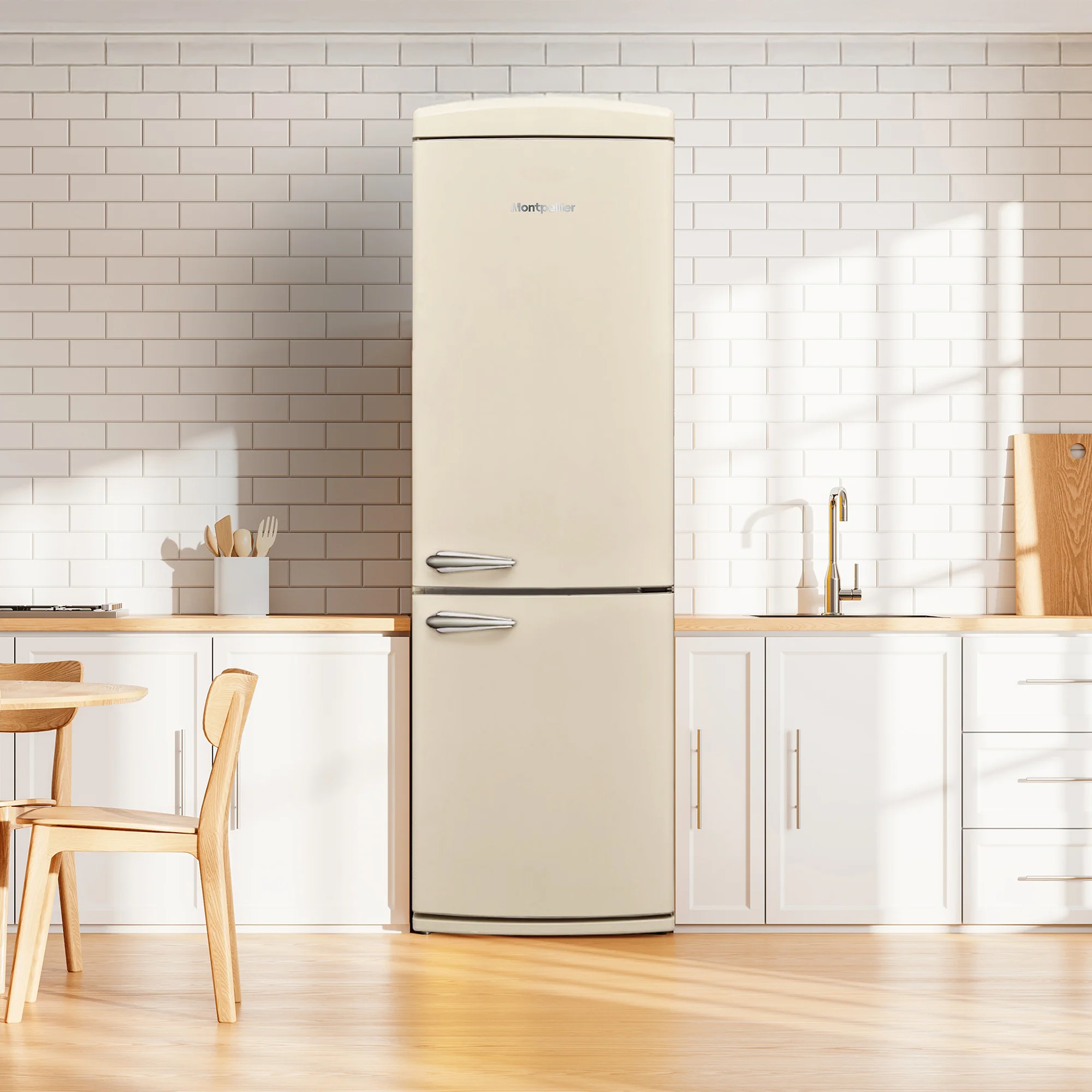 Montpellier MAB190C - Retro Cream Fridge Freezer - 295L - E Energy - Image 10