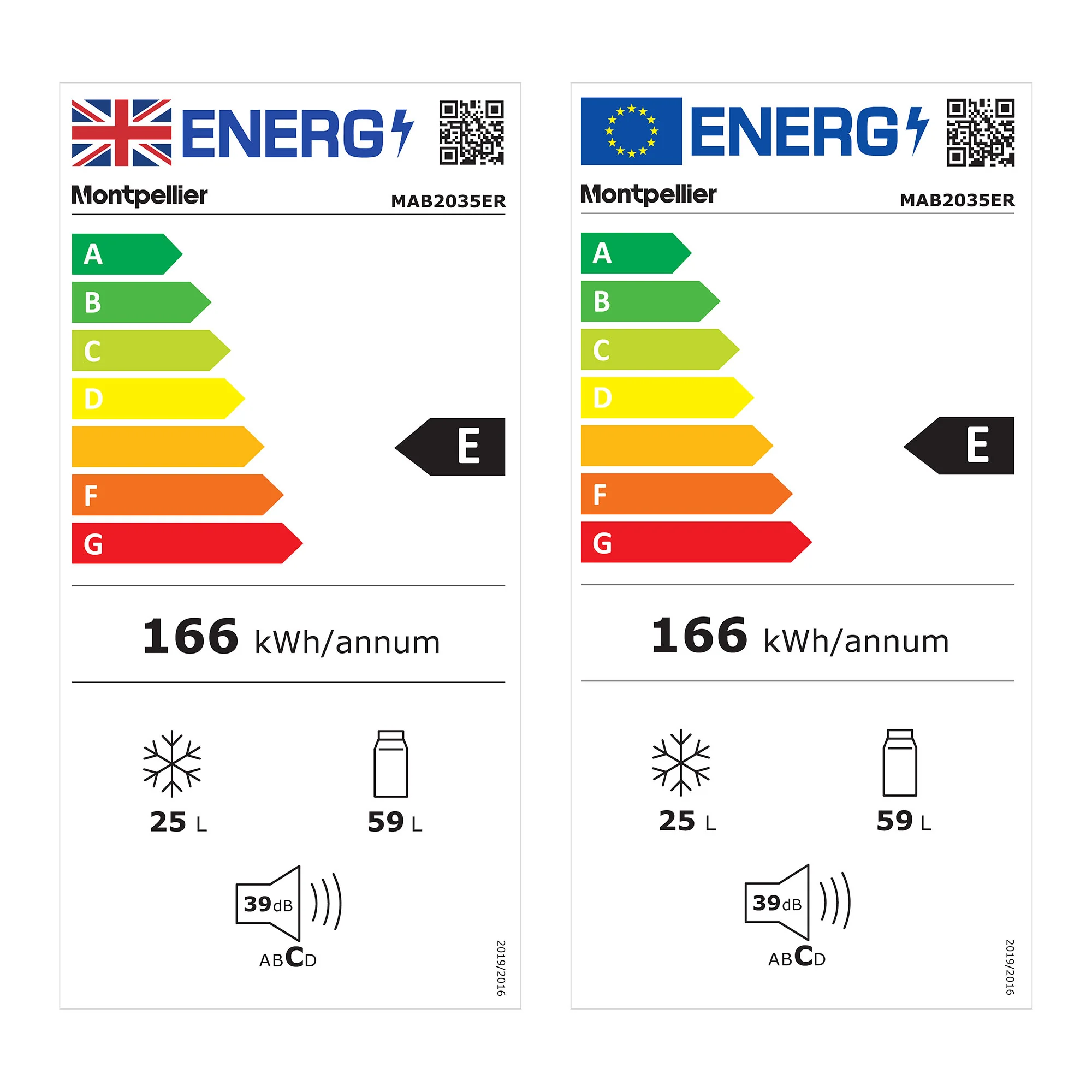 Montpellier MAB2035EPB - Blue Fridge Freezer - 84L - E Energy - Image 8