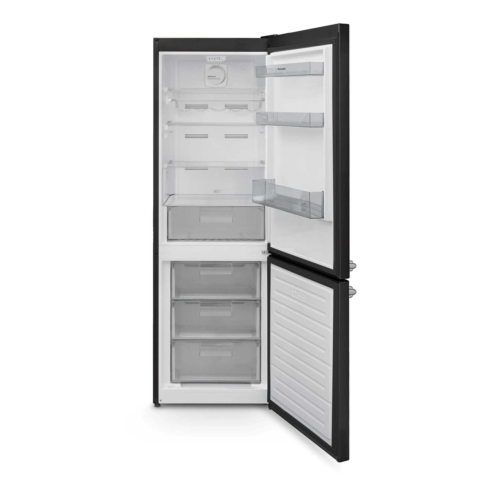 Montpellier MAB386EK - Black Retro No Frost Fridge Freezer - 395L Capacity - E Energy Rating - Image 2