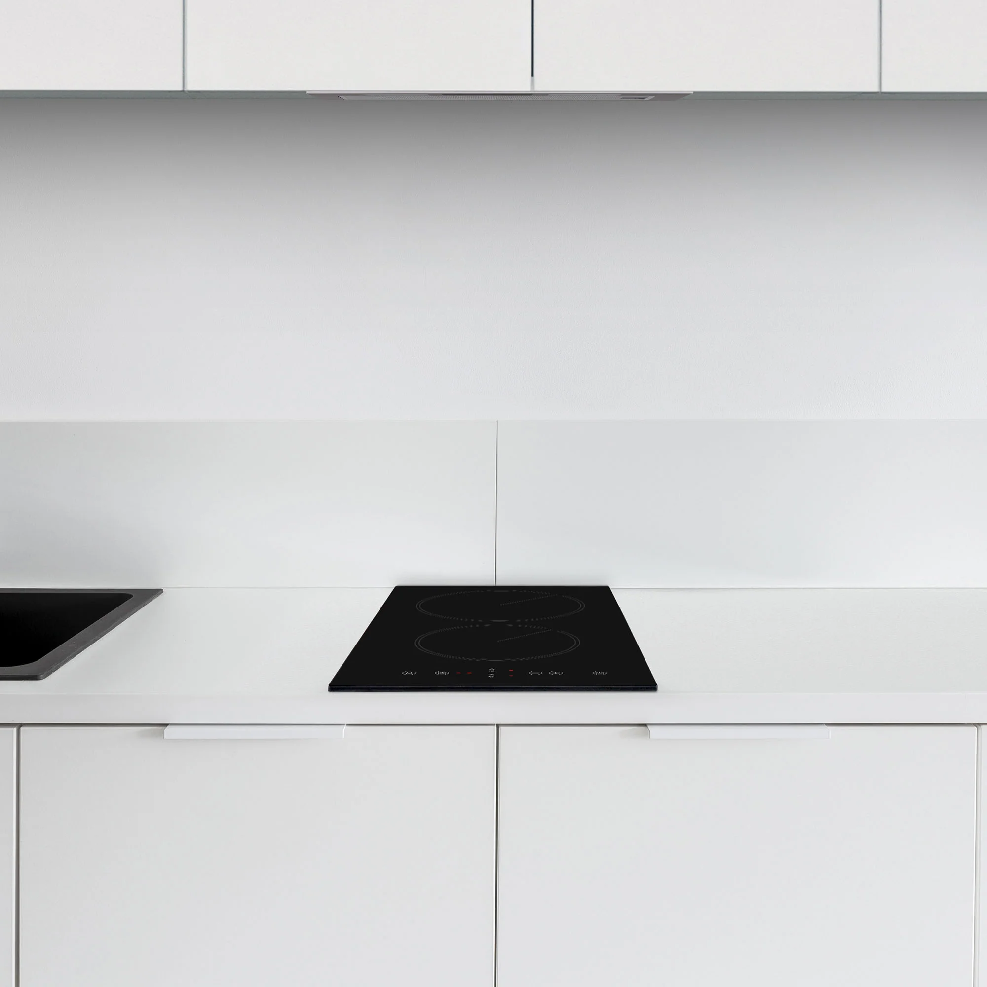 Montpellier MCH29 - Black 2 Zone Ceramic Domino Hob - 55mm Height - Glass Surface - Image 5
