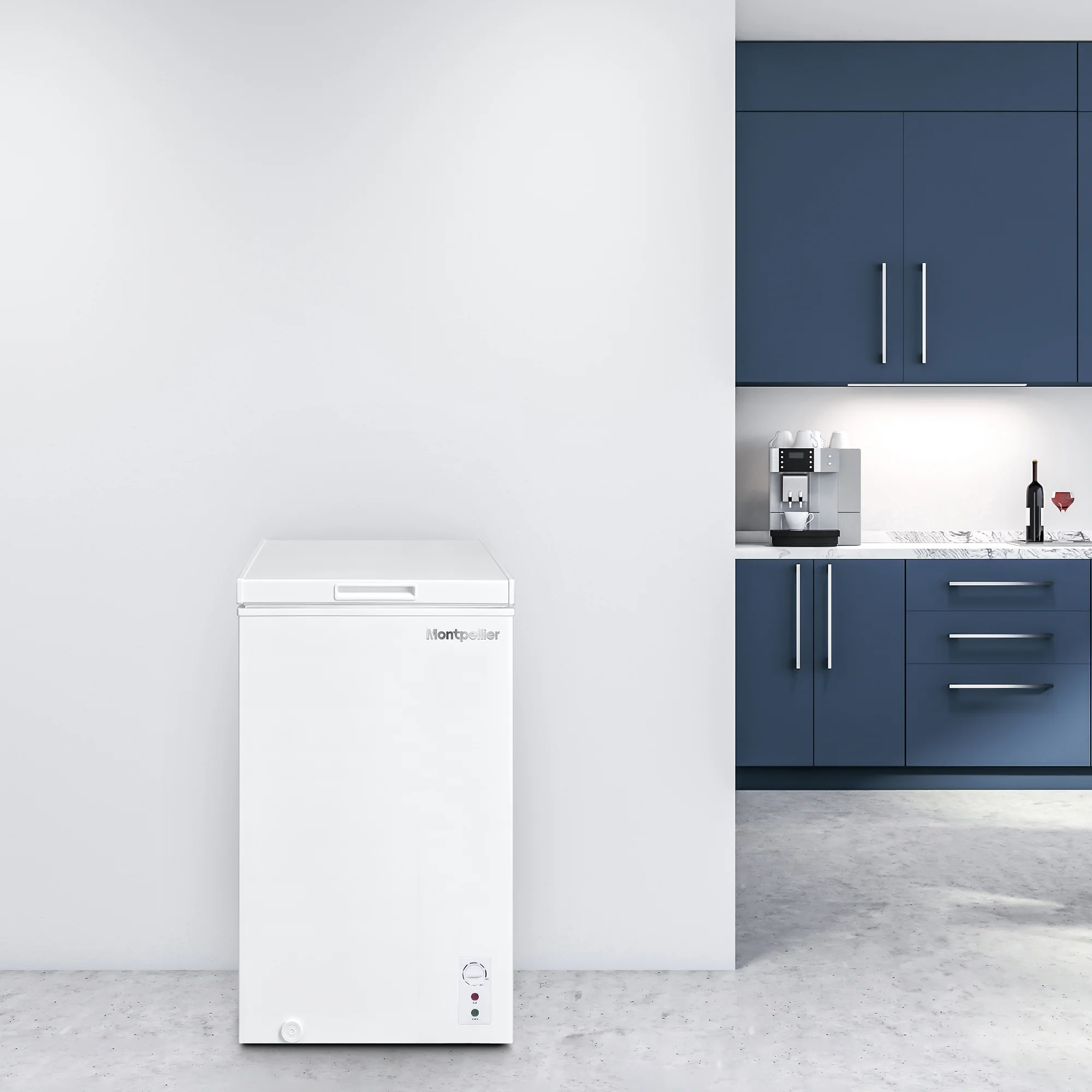 Montpellier MDACF96W - White 96L Chest Freezer - Garage Safe - E Energy - Image 2