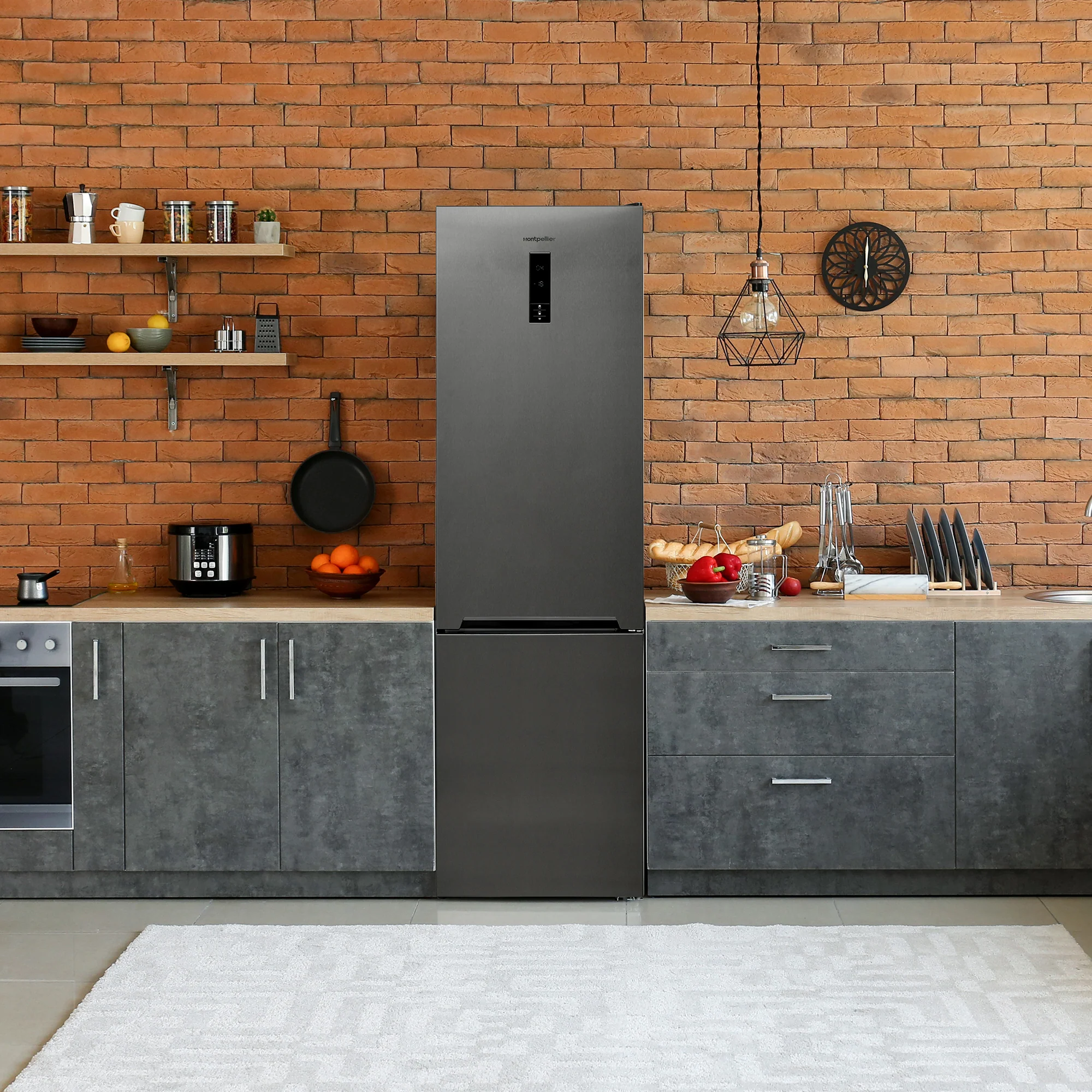 Montpellier MDANF201DX - Tall Dark Inox 327L Fridge Freezer - 70/30 No Frost  - E Energy - Image 7