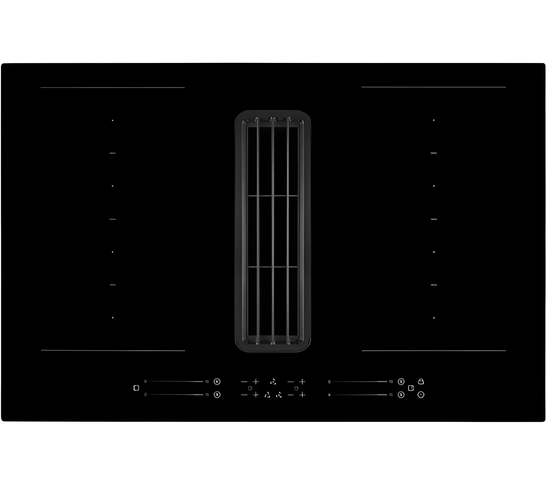 Montpellier MDAVIN80DF - Black Glass 80cm Venting Induction Hob - 4 Cooking Zones - E Energy Rating