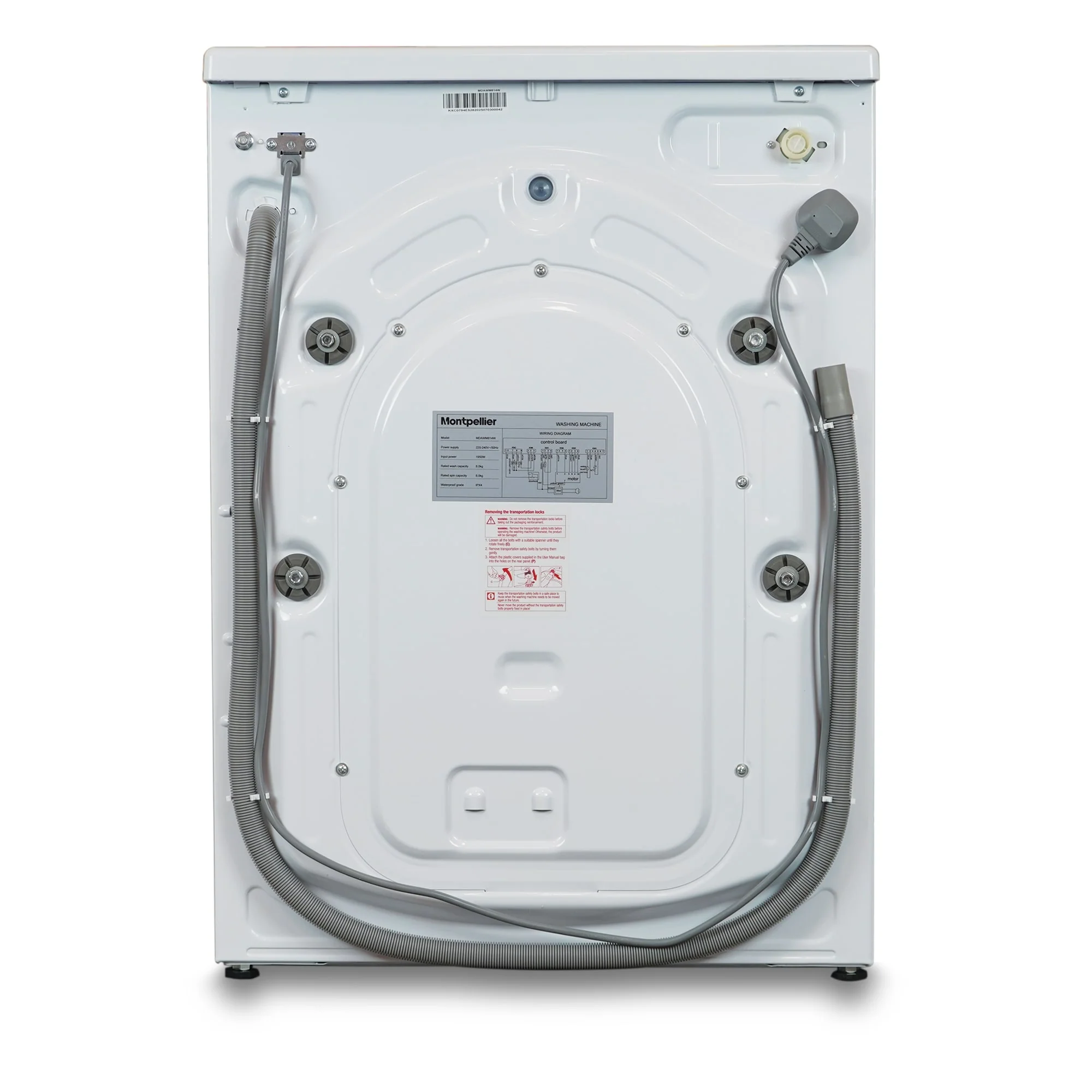 Montpellier MDAWM814W - White 8KG Washing Machine - 1400 RPM - A Energy - Image 4
