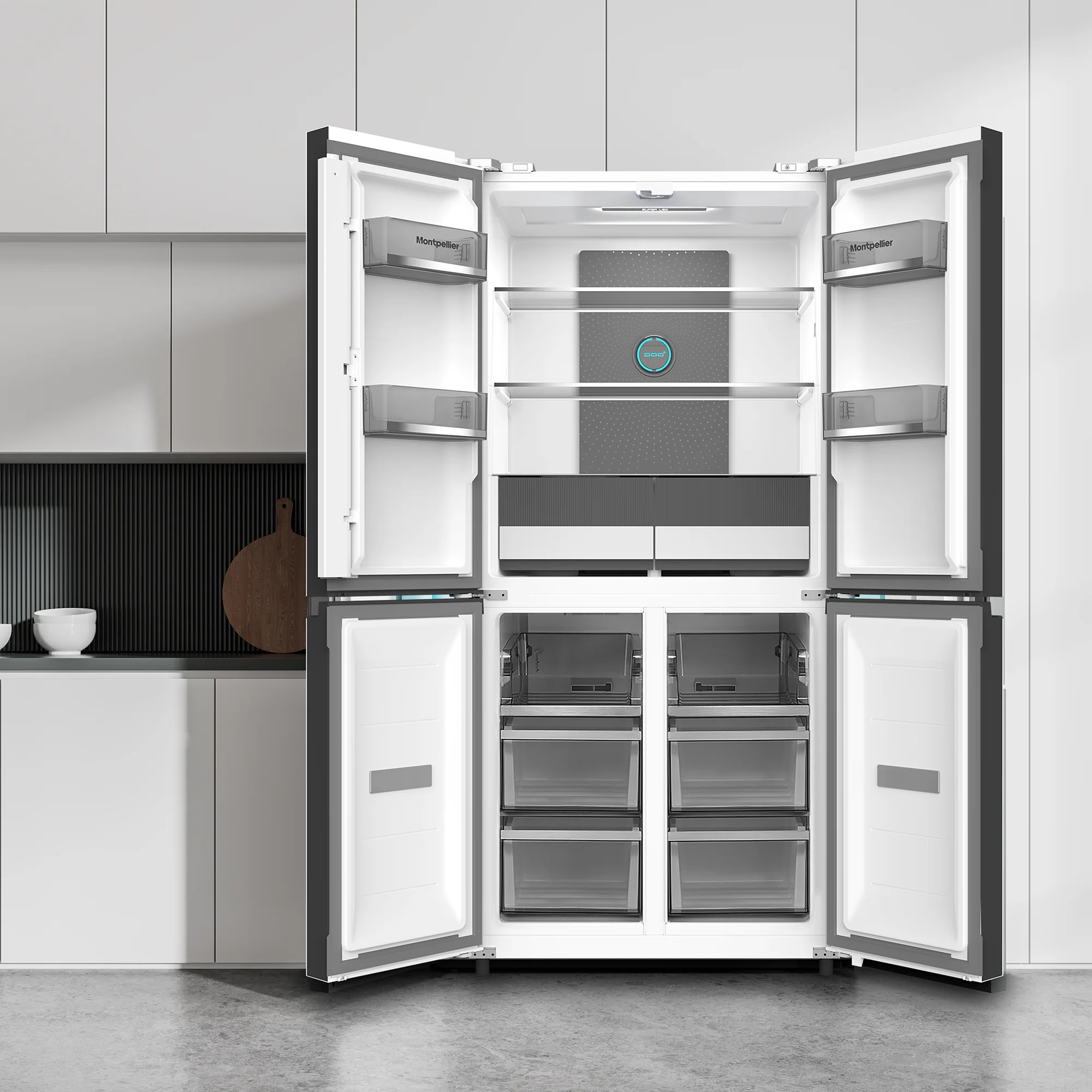 Montpellier MDAXD183DX - Dark Inox American Fridge Freezer - 475 Litres - E Energy Rating - Image 3