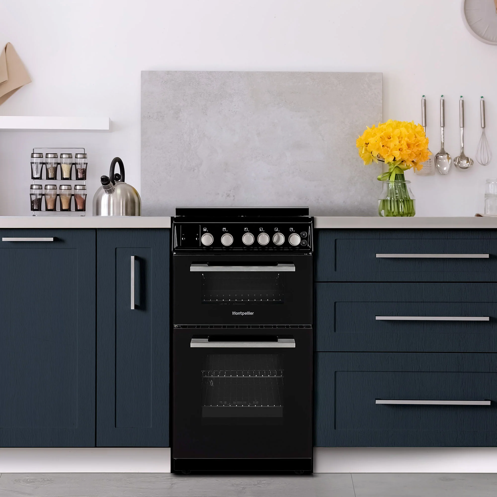 Montpellier MDOG50LK - Black 4 Zone Gas Cooker - Catalytic cleaning - A/A+ energy - Image 5