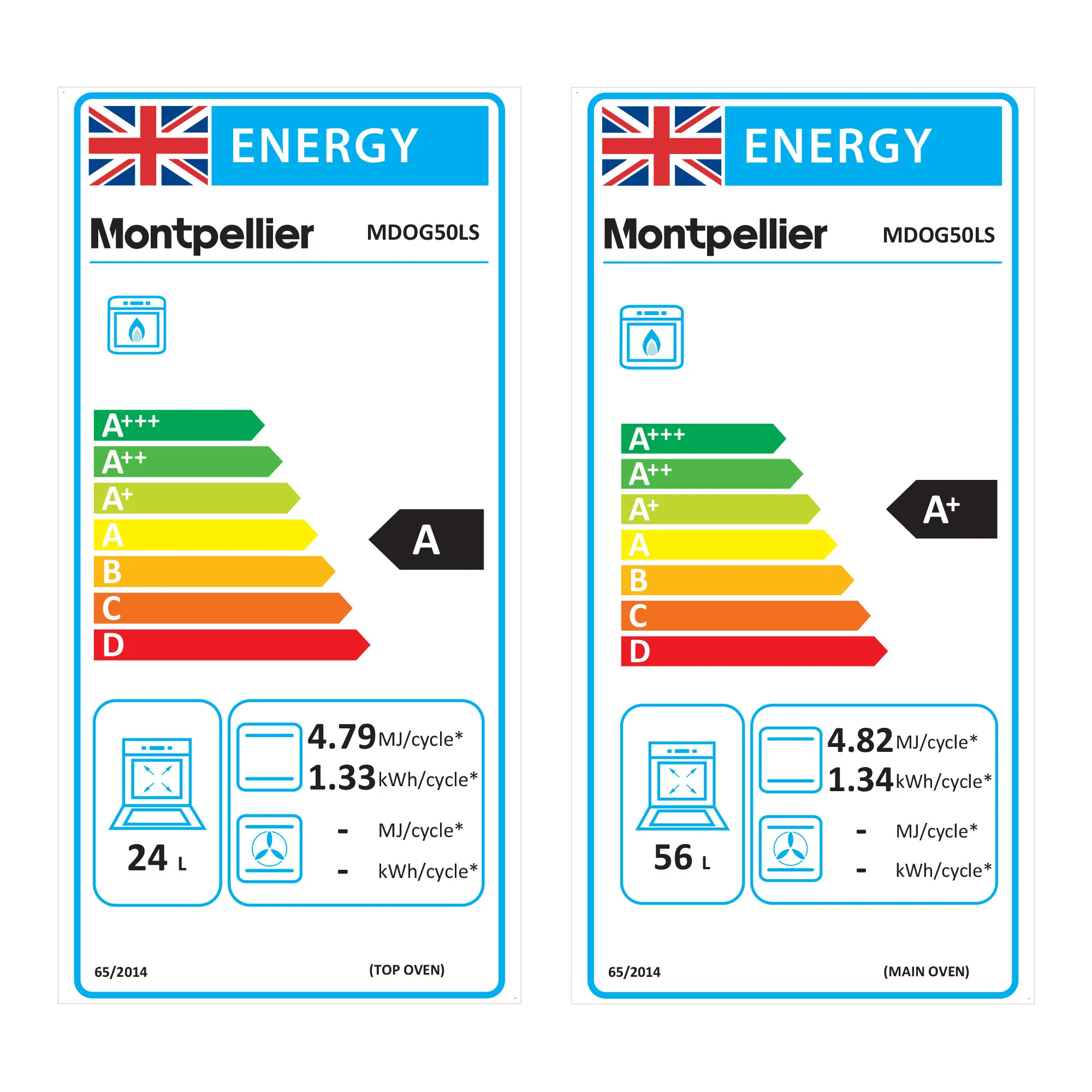 Montpellier MDOG50LS - Silver 4 Zone Gas Cooker - Catalytic cleaning - A/A+ energy - Image 6