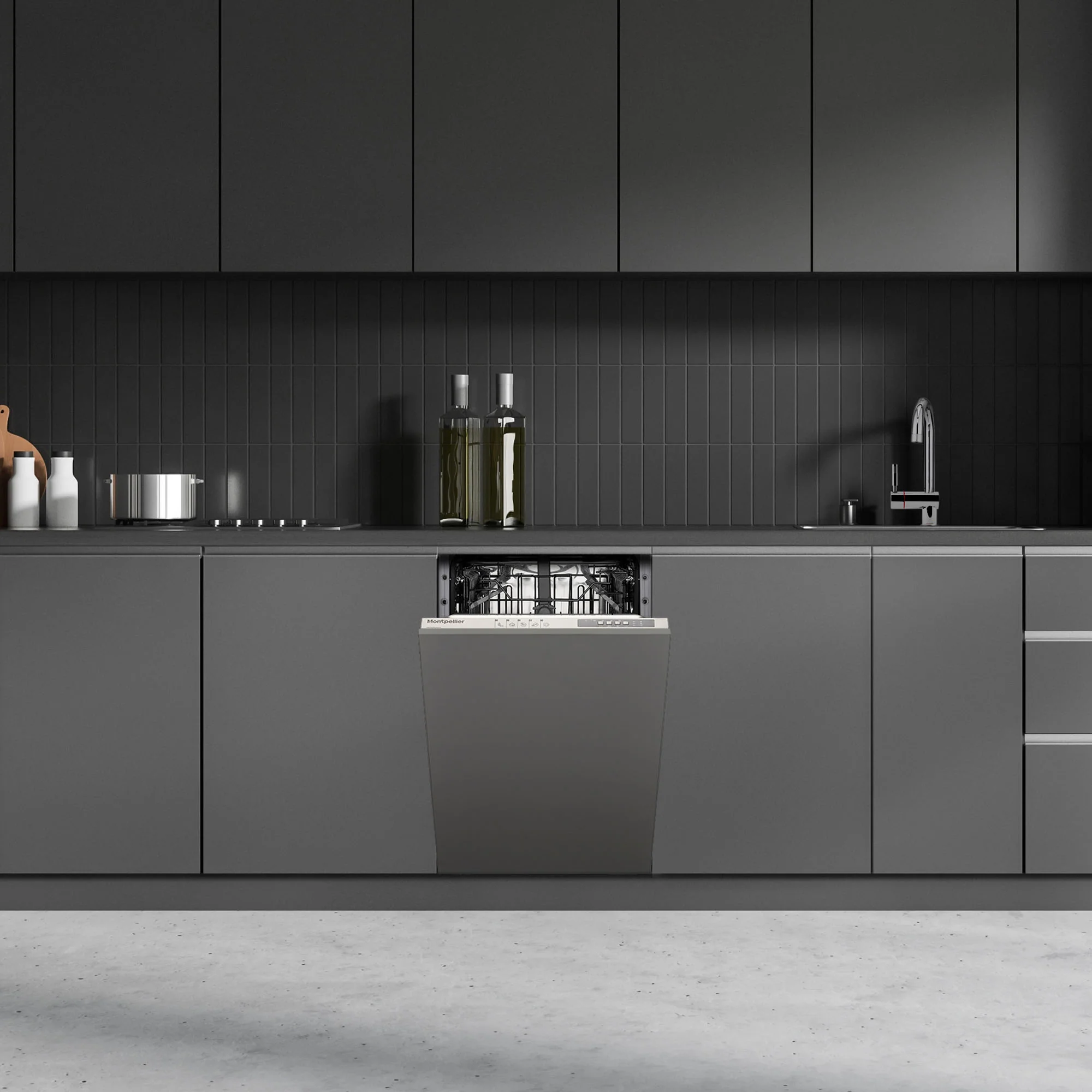 Montpellier MDWBID4553 - Slimline Integrated Dishwasher - 10 Place Settings - D Energy - Image 3