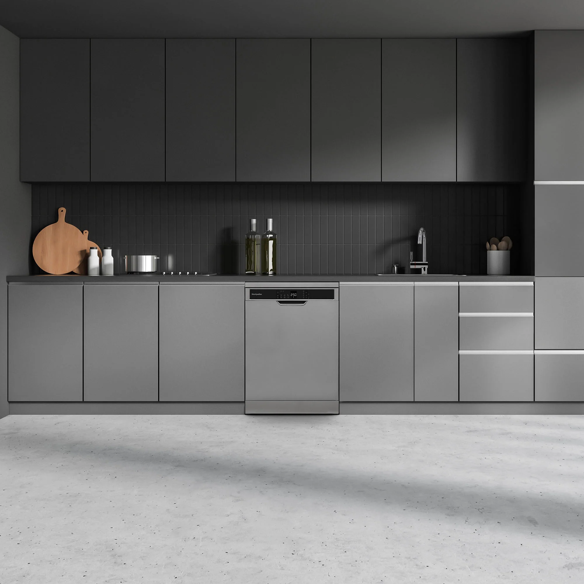 Montpellier MDWD1464S - Silver 14 Place Setting Dishwasher - 6 Programmes - 4 Temperatures - Freestanding - D Energy Rating - Image 3