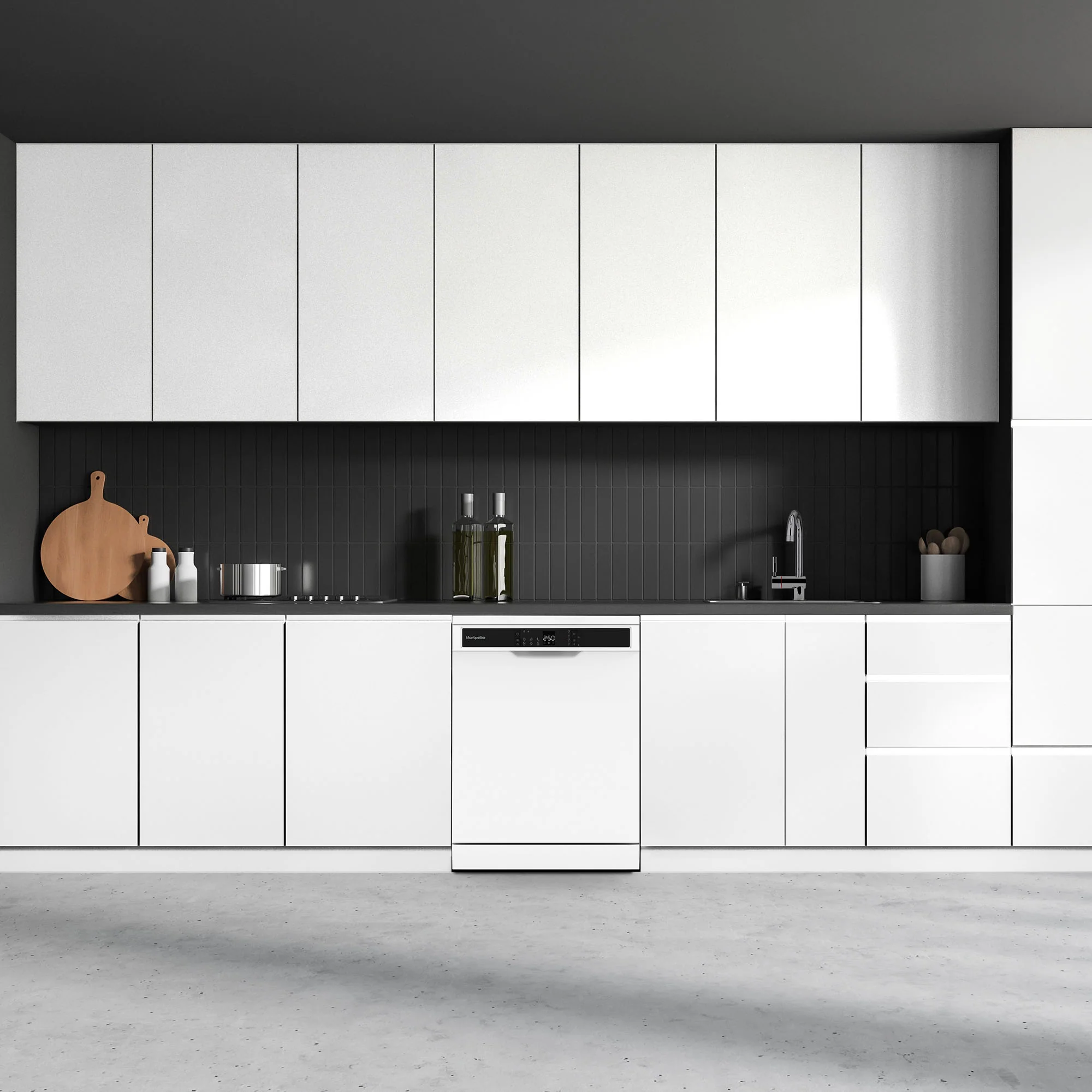 Montpellier MDWD1464W - White 14 Place Settings Dishwasher - 60cm Wide - Aquazone - D Energy Rating - Image 3