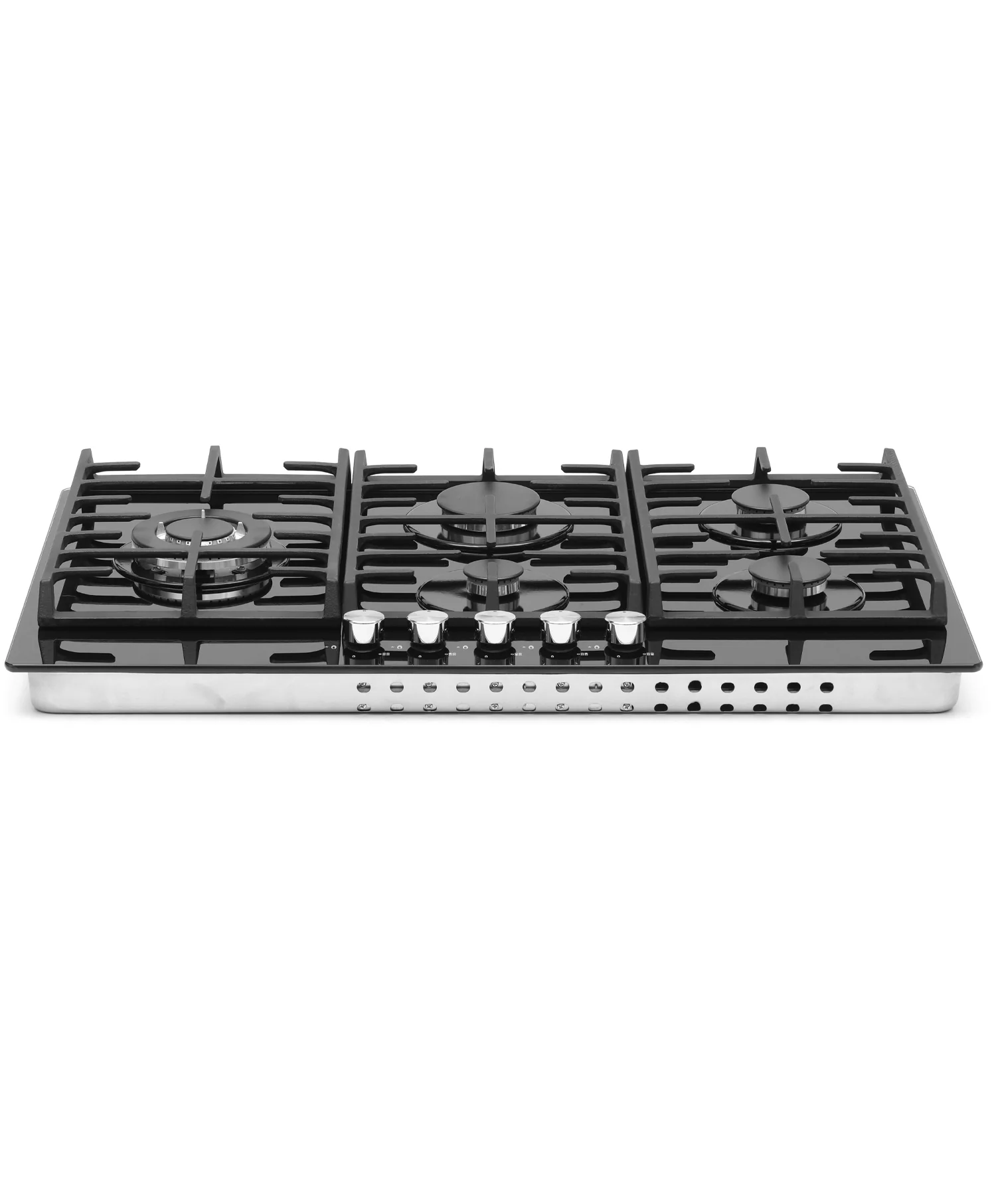 Montpellier MGH90BG - Black 86cm Gas on Glass Hob - 5 Burners - A+ Energy Efficiency - Image 2