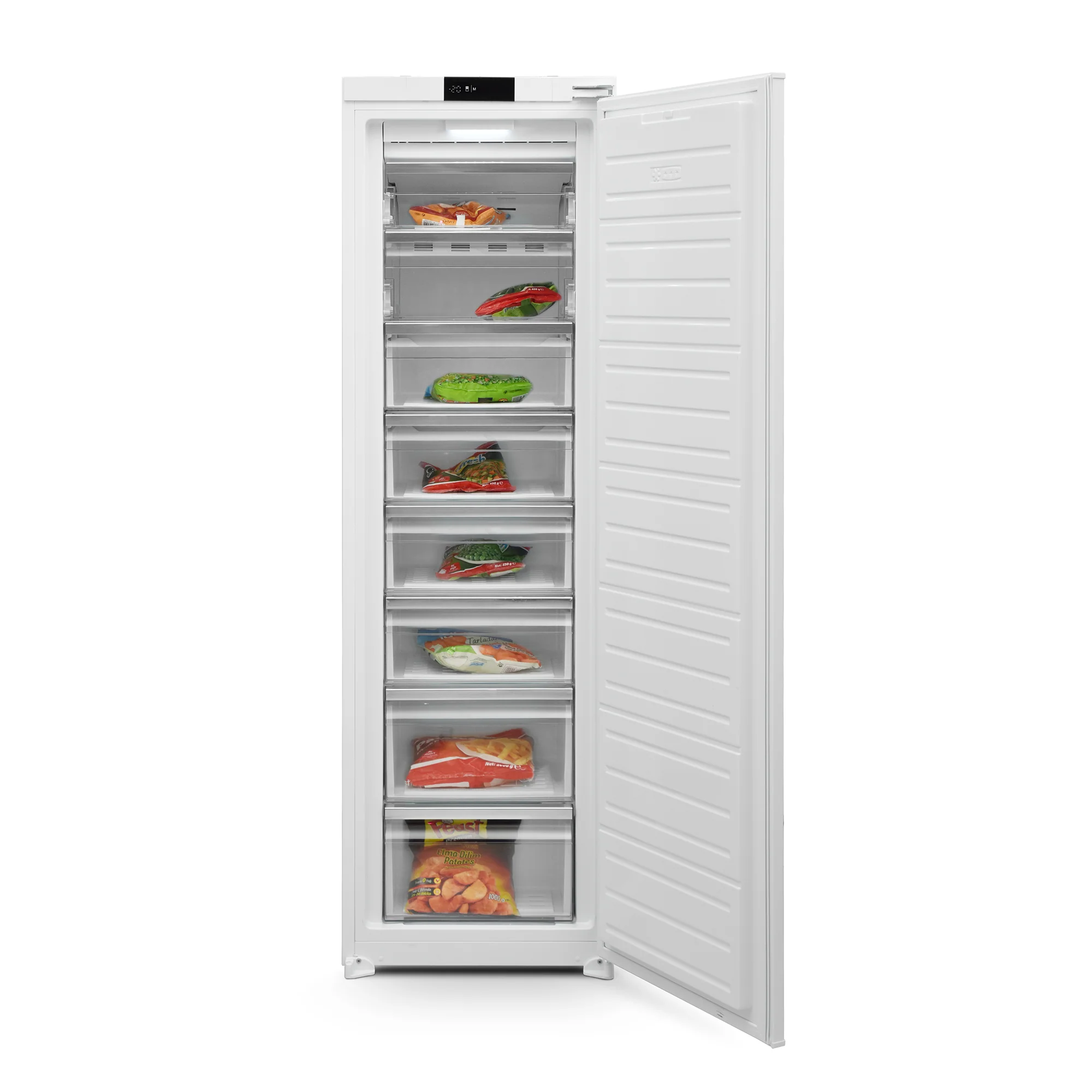 Montpellier MITF197 - White Integrated Frost Free Freezer - E energy - sliding hinge - Image 9
