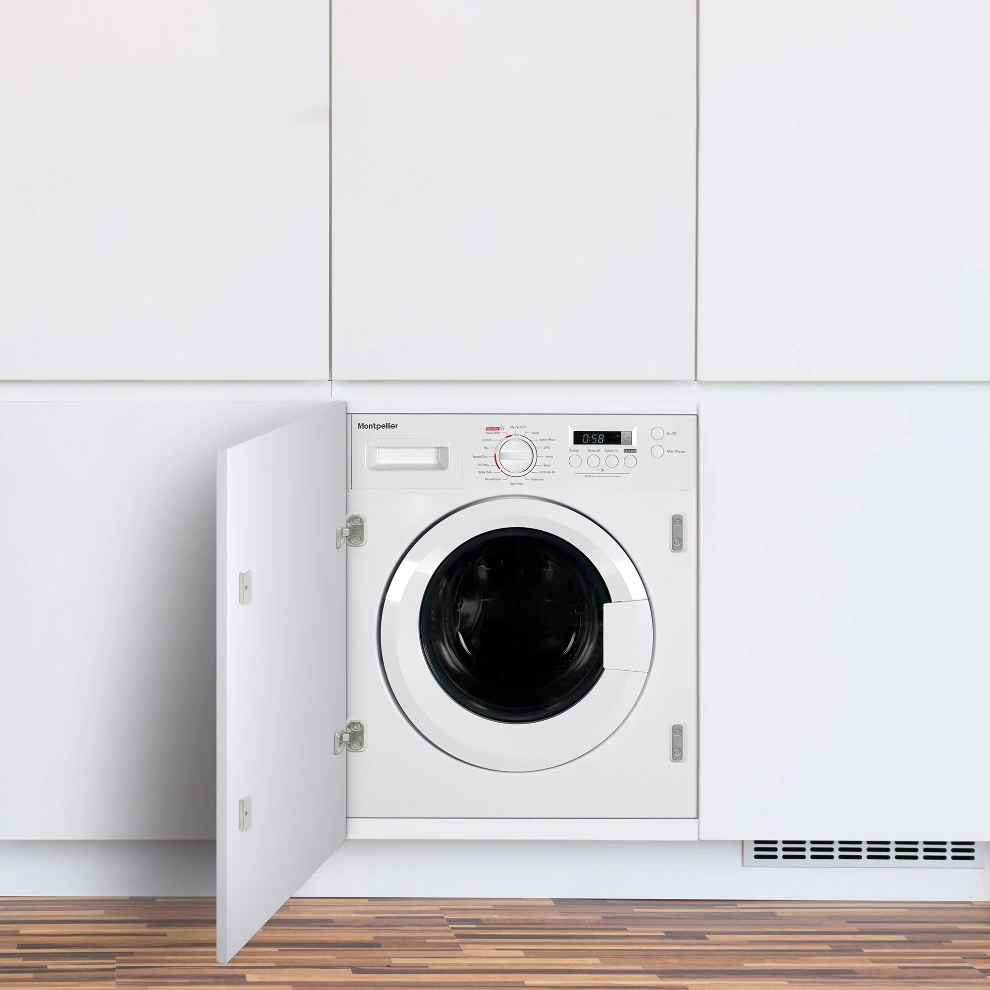 Montpellier MIWD8614 - White 8KG Integrated Washer Dryer - 1400 RPM - B/E Energy Rating - Image 7