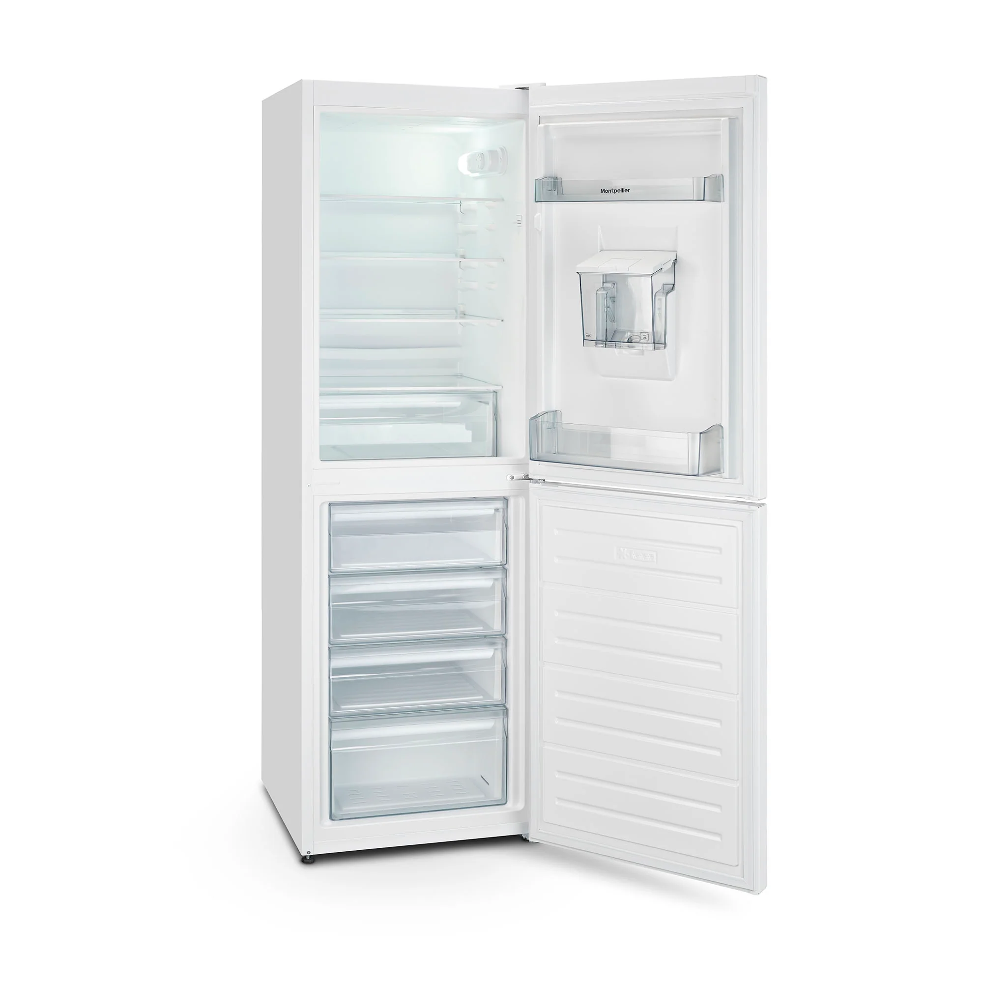 Montpellier MLF1770EWWD - White Low Frost Fridge Freezer with Water Dispenser - 277L - E energy - Image 2