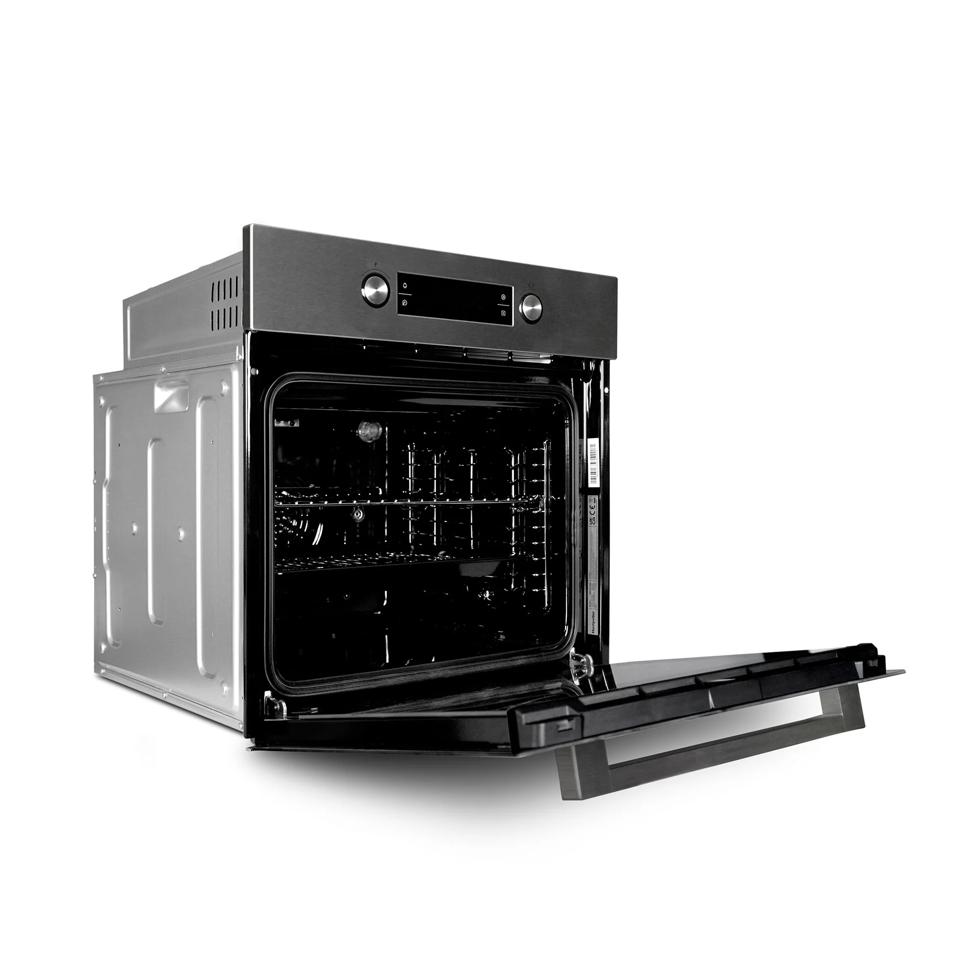 Montpellier MMFSO70SS - Black Glass Door, Stainless Steel 70L Single Oven - Electric - A Energy - Image 2