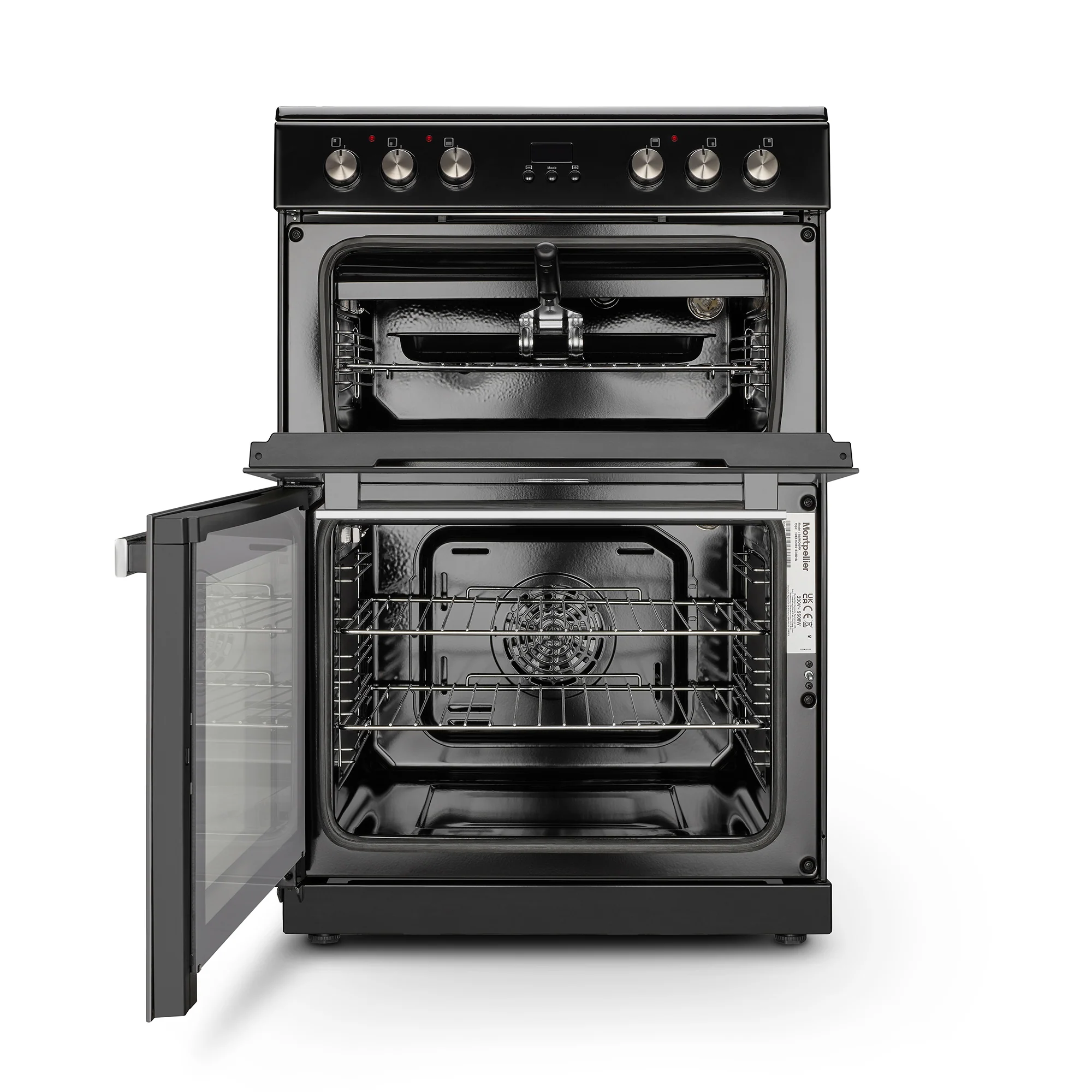 Montpellier MMRC60FK - Black 60cm Ceramic Mini Range Cooker - Double Oven - A Energy Rating - Image 2