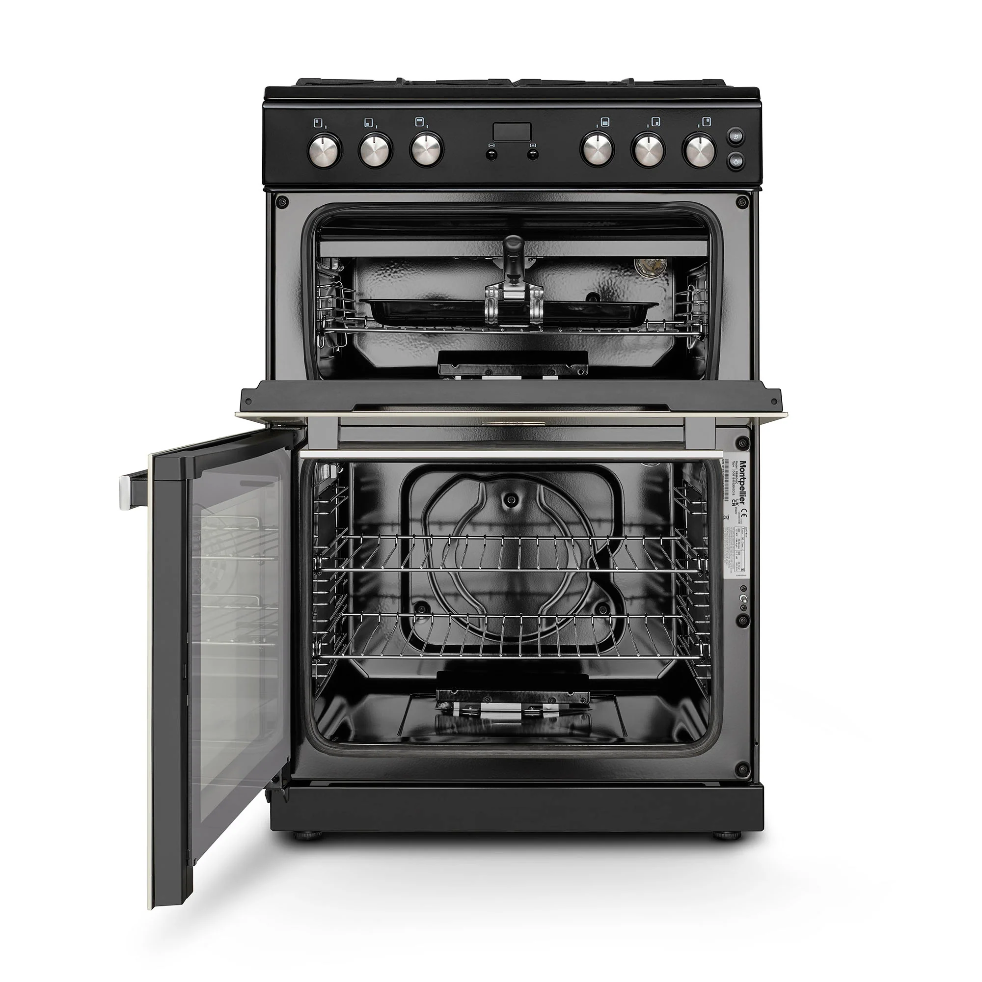 Montpellier MMRG60C - Cream 60cm Mini Range Gas Cooker - Double Oven, Integrated Grill - A+/A Energy - Image 2