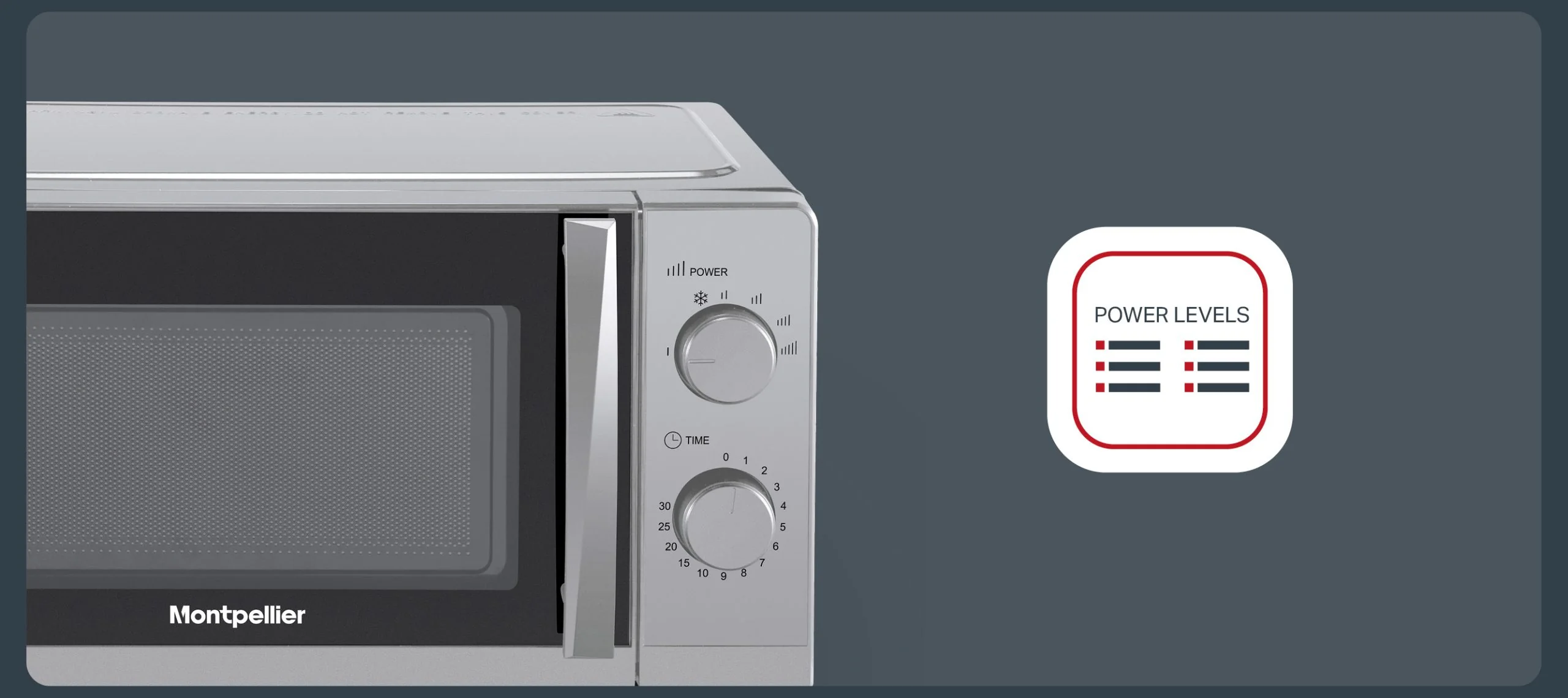 Montpellier MMW20SIL - Silver 20L Microwave - 700W - Image 5