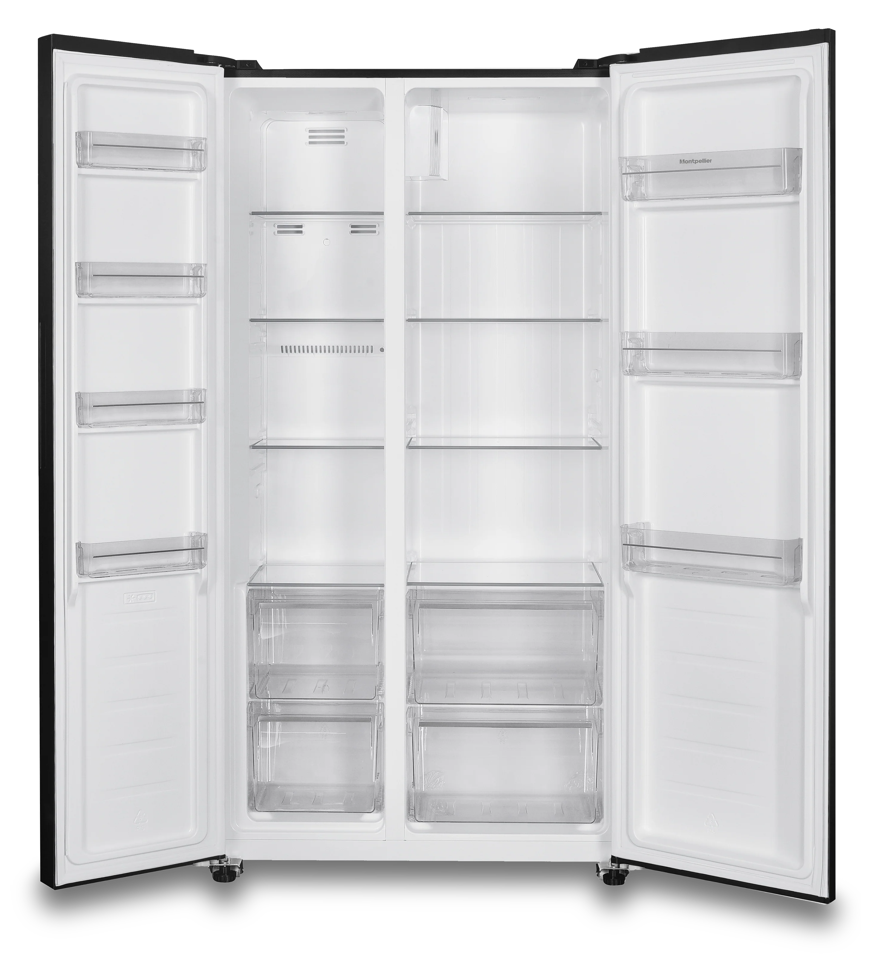 Montpellier MSBS442K - Black American Fridge Freezer - 442L - E Energy - Image 3
