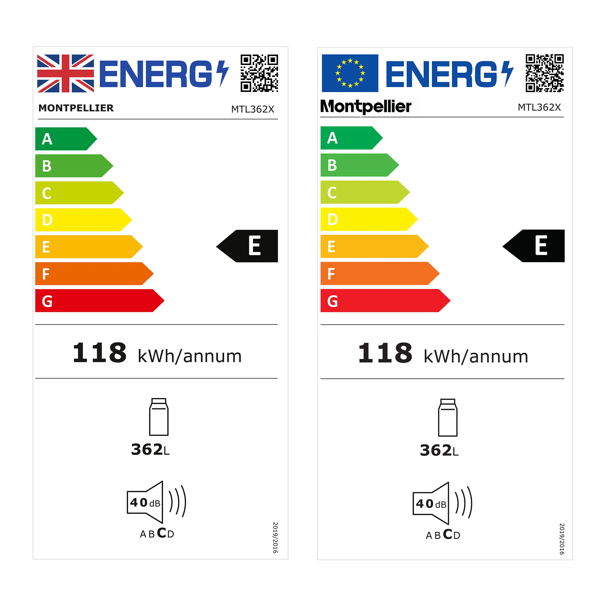 Montpellier MTL362X - Inox Tall Larder Fridge - 362L Capacity - E Energy Rating - Image 10
