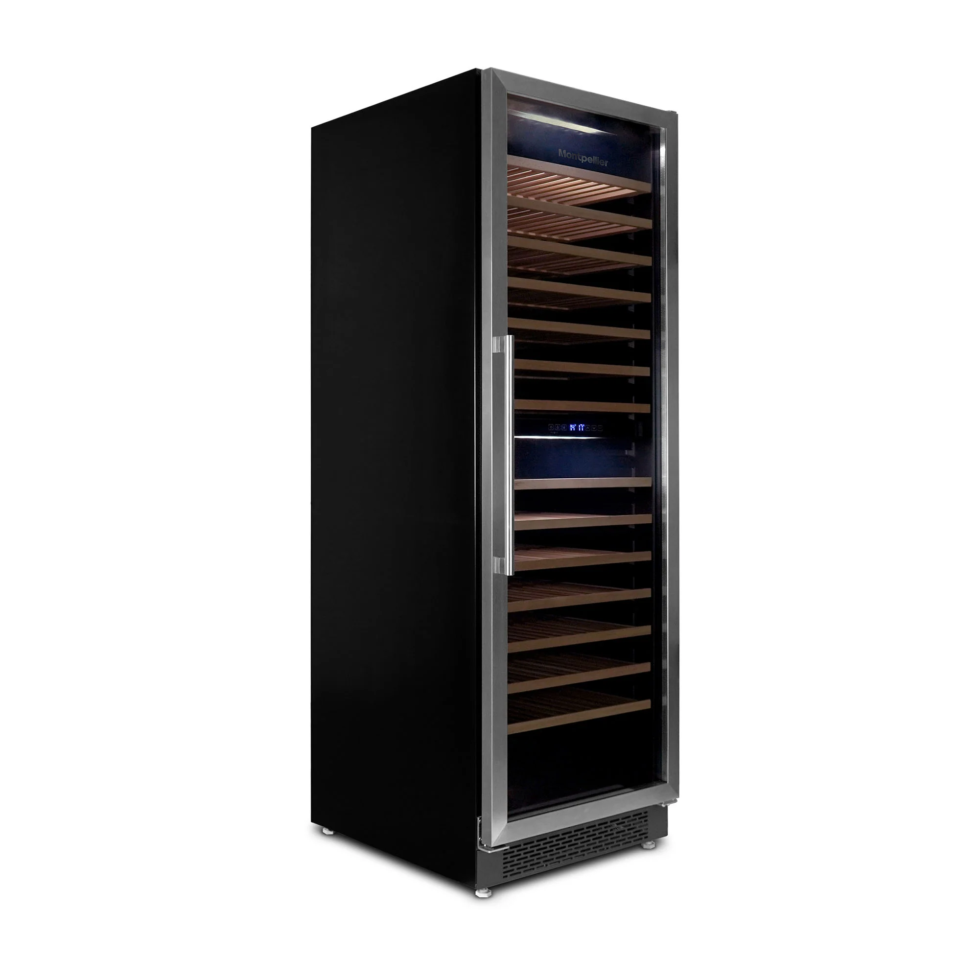 Montpellier WC165X - Stainless Steel 166 Bottle Wine Cooler - Dual Zone - G Energy Rating - Image 3