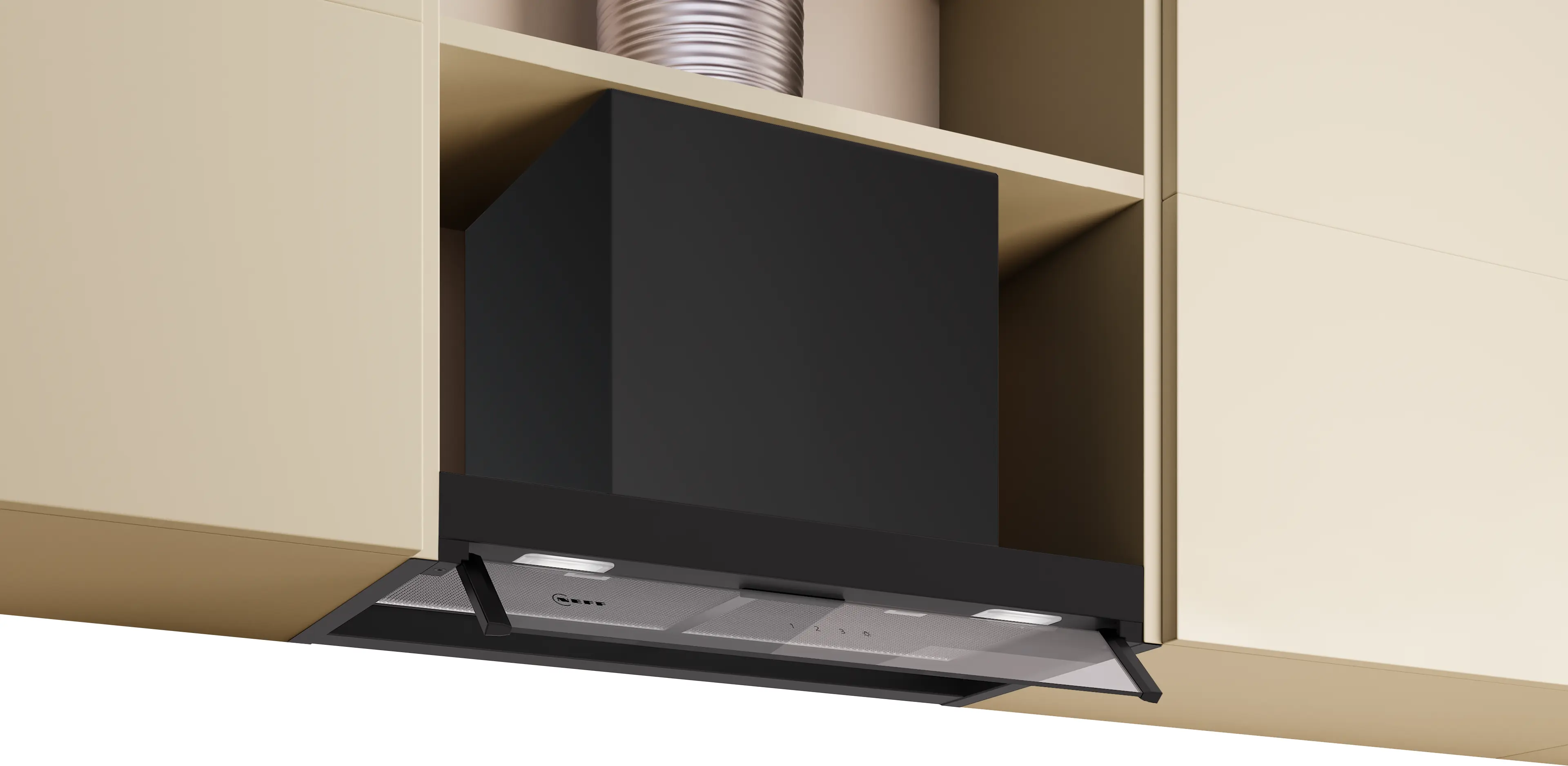 Neff D65XCC2S0B - Matt Black Integrated Hood 60cm - 582 m³/h - B Energy