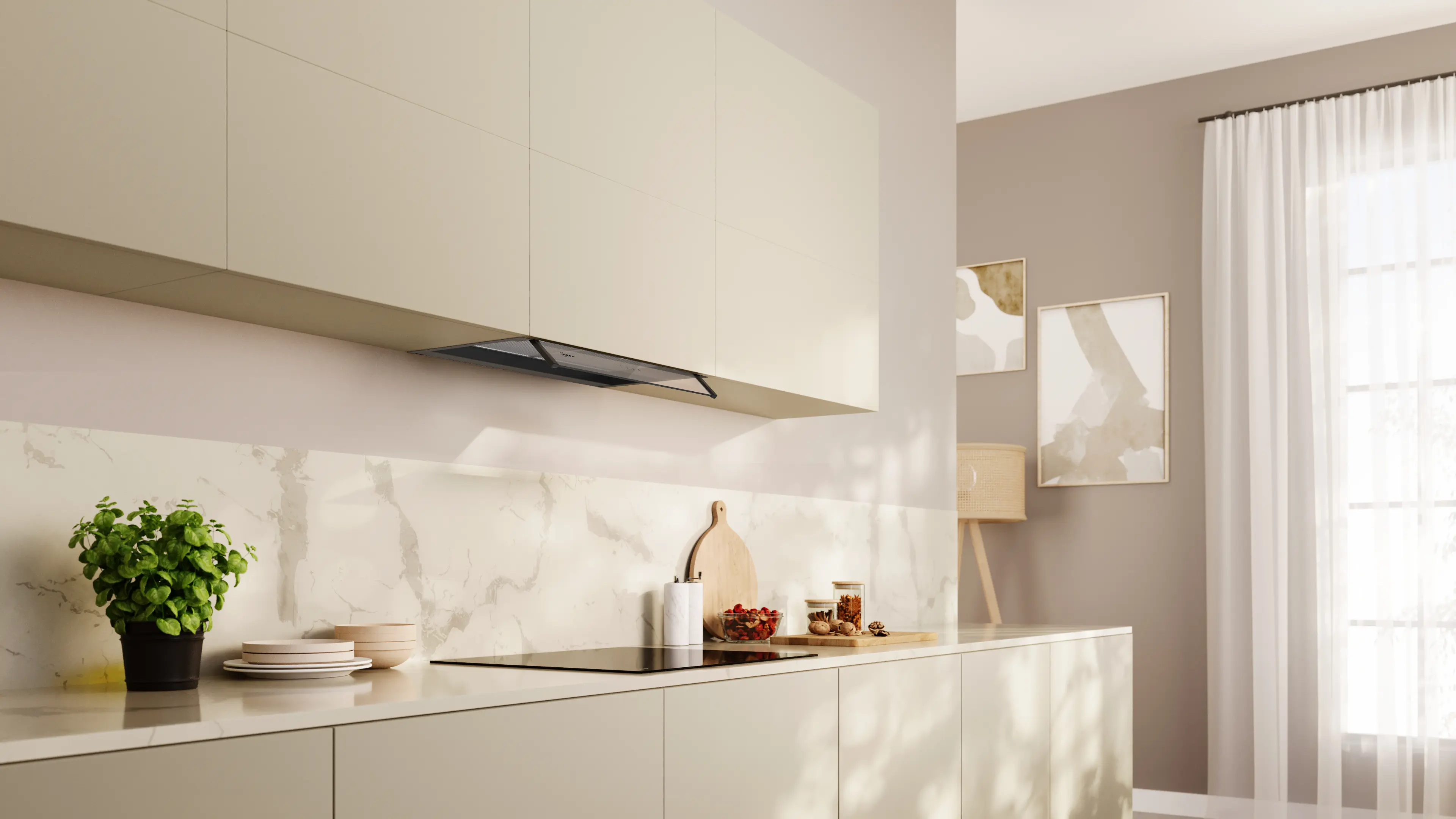 Neff D65XCC2S0B - Matt Black Integrated Hood 60cm - 582 m³/h - B Energy - Image 2
