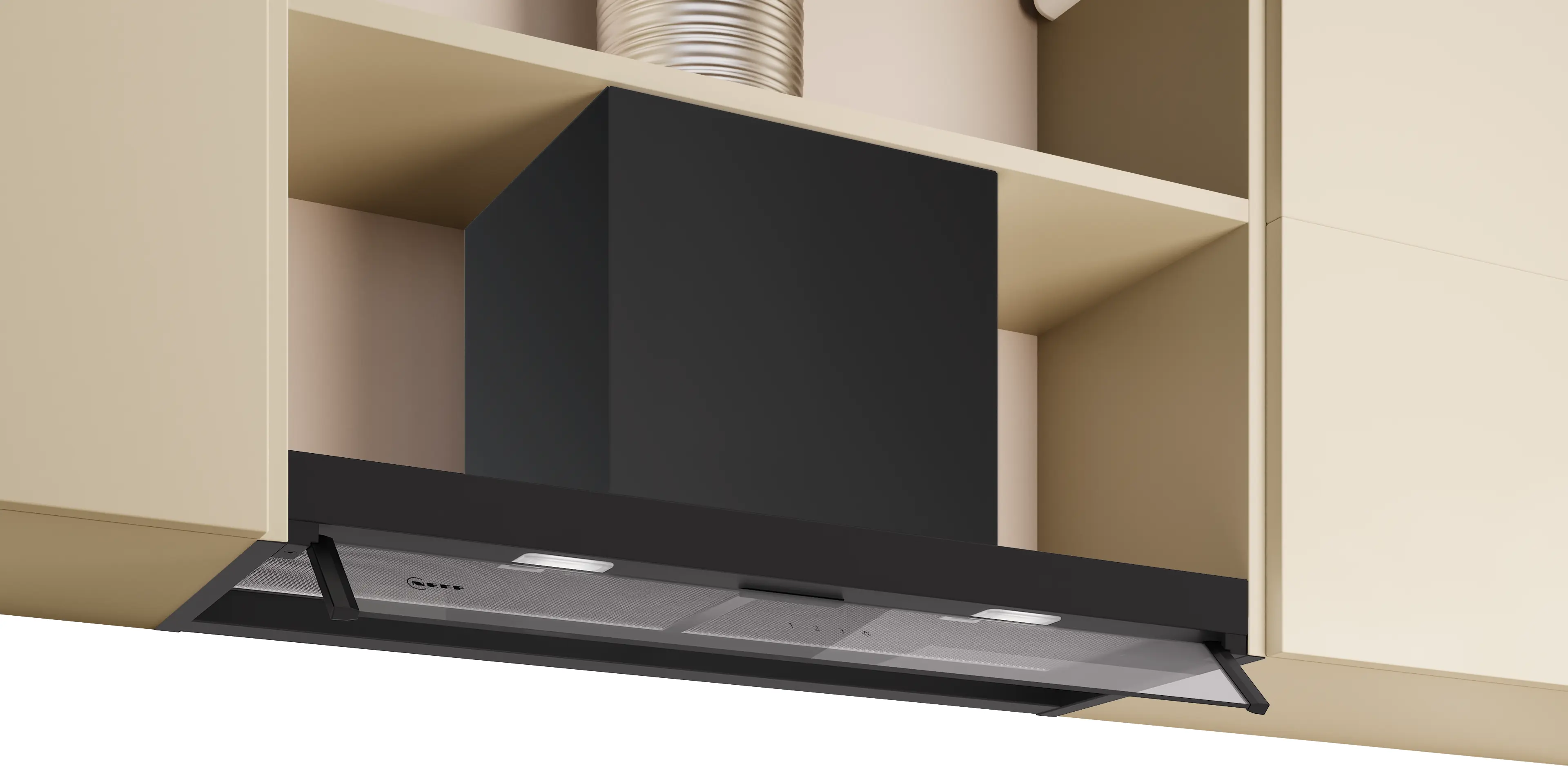 Neff D85XCC2S0B - Matt Black Integrated Design Extractor Hood - 80cm - B Energy