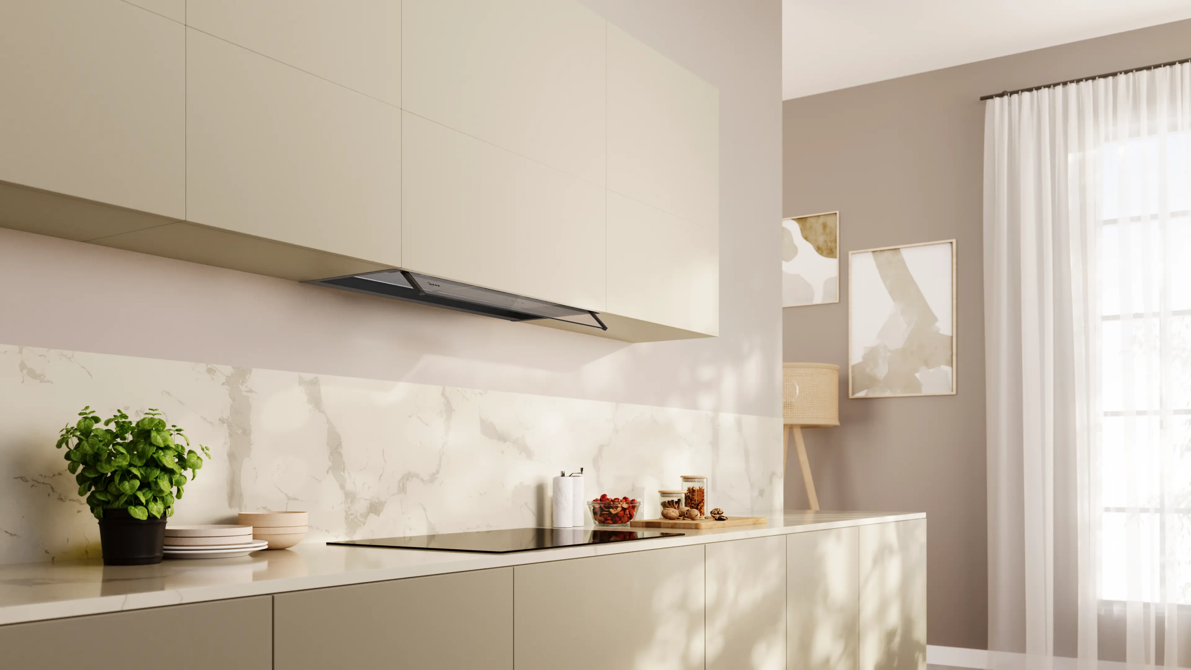 Neff D85XCC2S0B - Matt Black Integrated Design Extractor Hood - 80cm - B Energy - Image 2