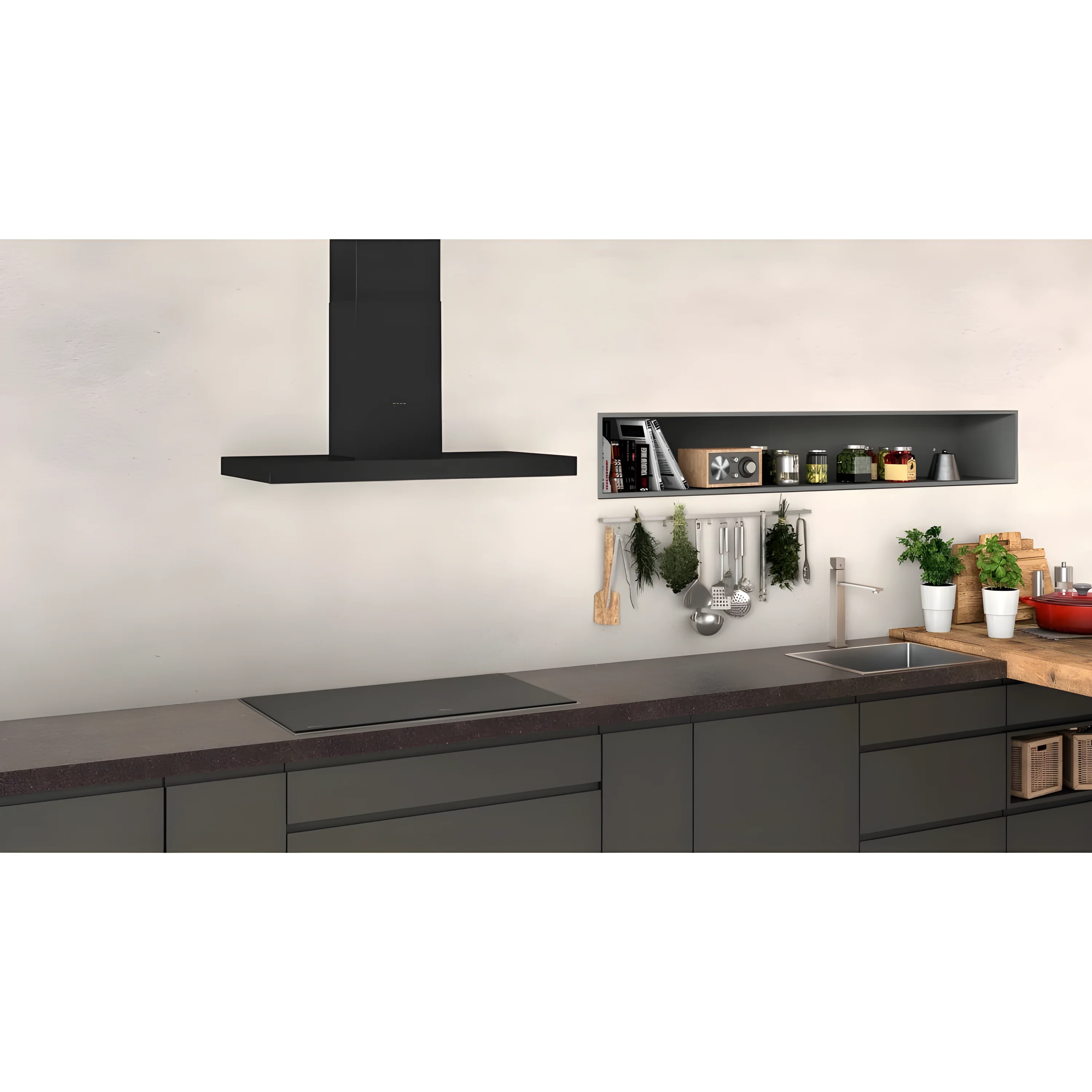 Neff D92BBC0S0B N30 - Black 90cm Chimney Cooker Hood - 365m³/h - D Energy Rating - Image 4