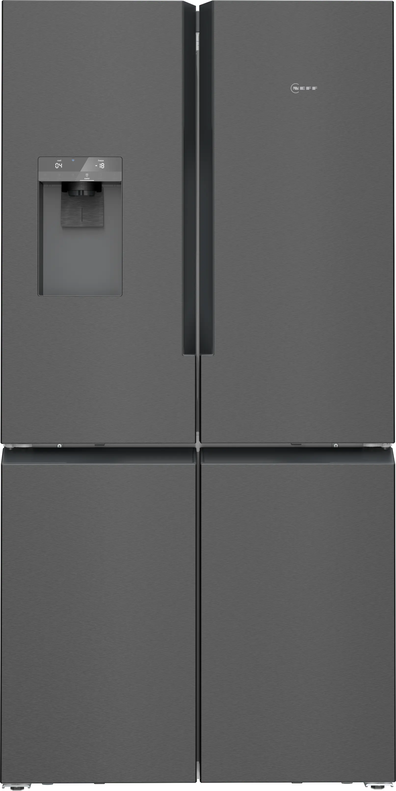Neff KM3963XE0 - Brushed Steel American Fridge Freezer - 183cm Multi Door - 375L/199L - E Energy