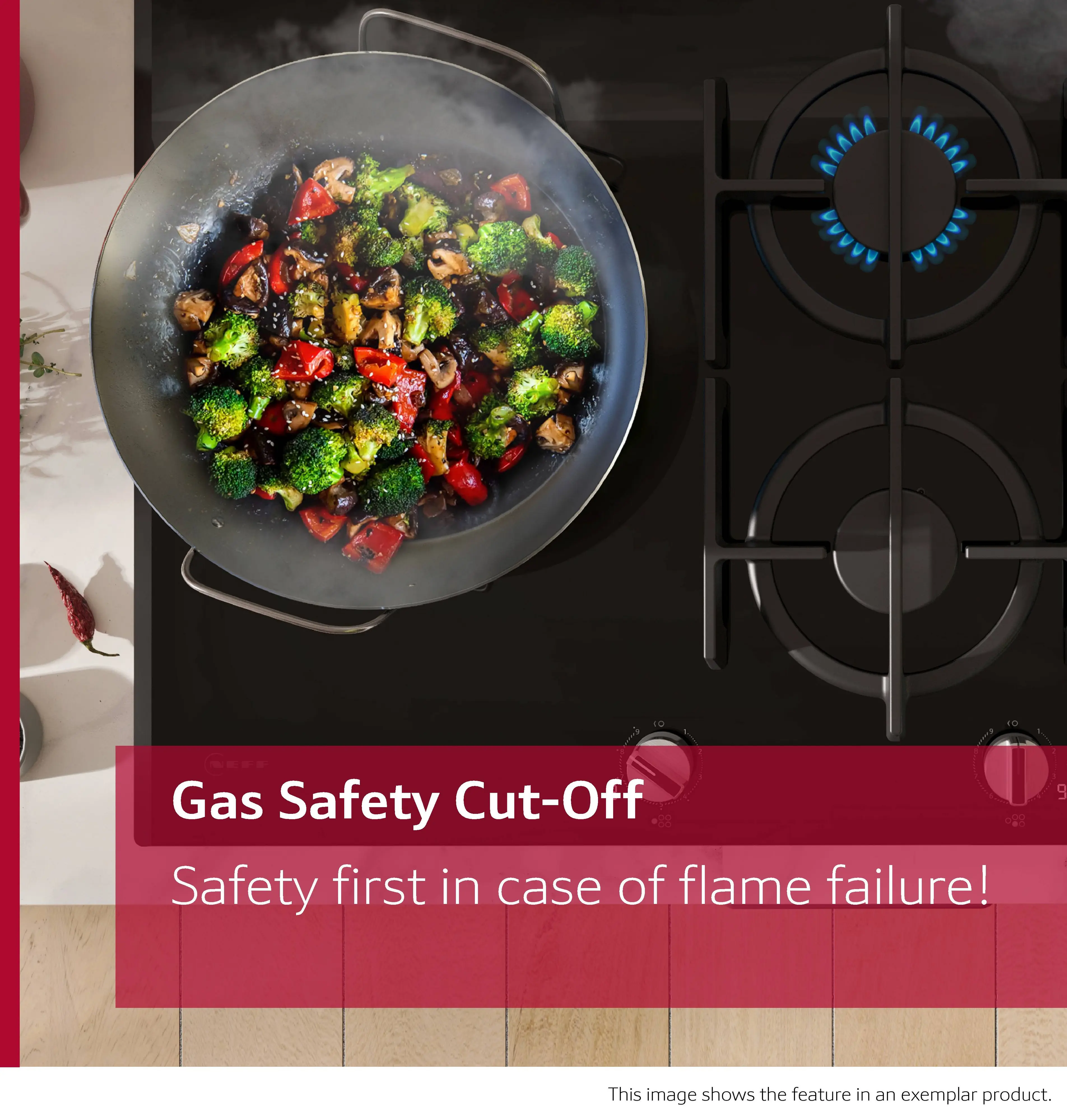 Neff T26BKP6N0 - Stainless Steel Gas Hob - 4 Burners - Image 6