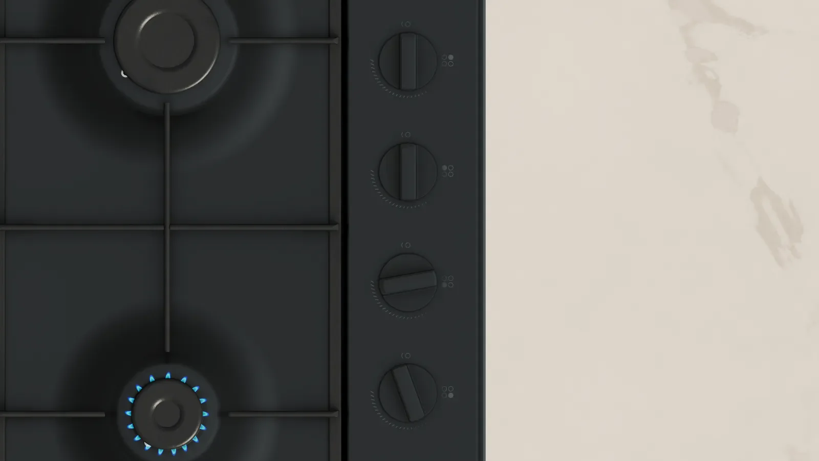 Neff T26BKP6S0 - Black 60cm Gas Hob - 4 Cooking Zones - Image 2