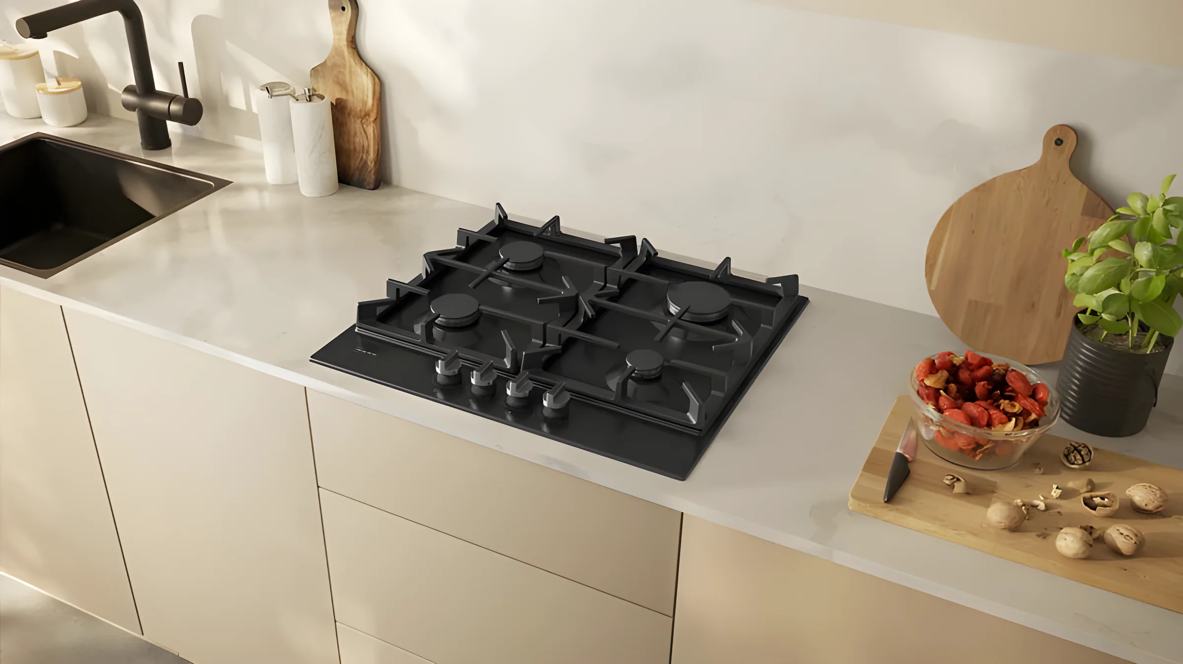 Neff T26CIP8S0 - Black Gas Hob - 60cm - 4 Zones - Image 4
