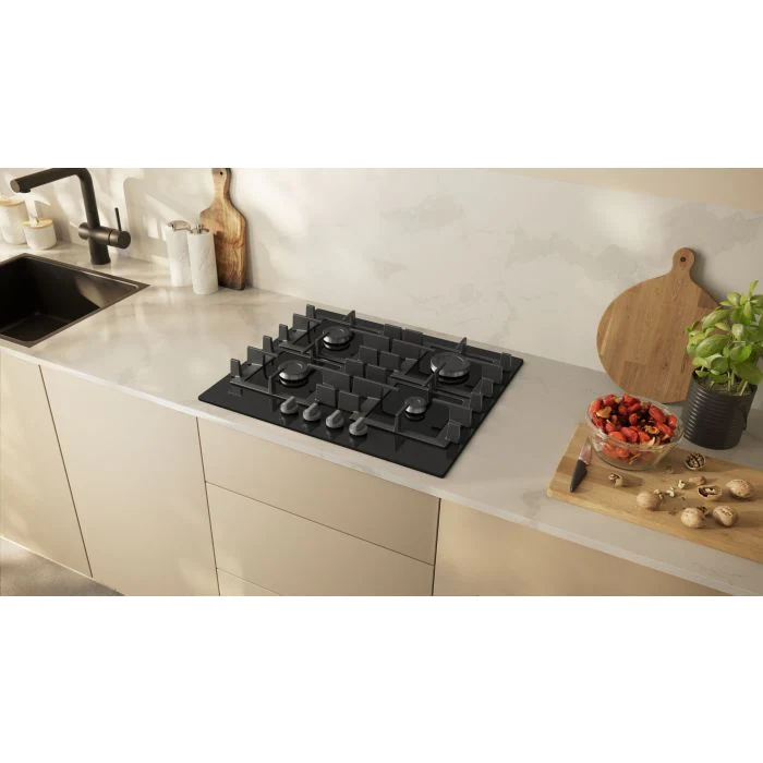 Neff T26NKP4S0 - Black Gas Hob - 60cm - 4 Burners - Image 4