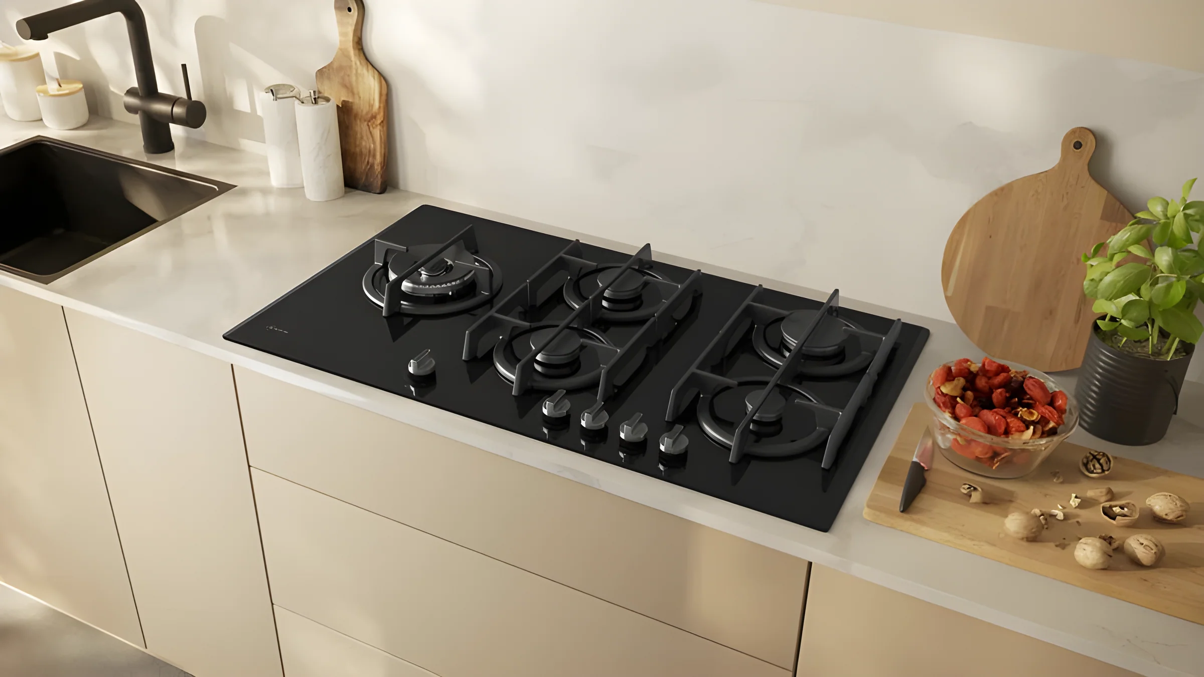 Neff T29RHS4S0 - Black 92cm Gas Hob - 5 Burners - Image 4