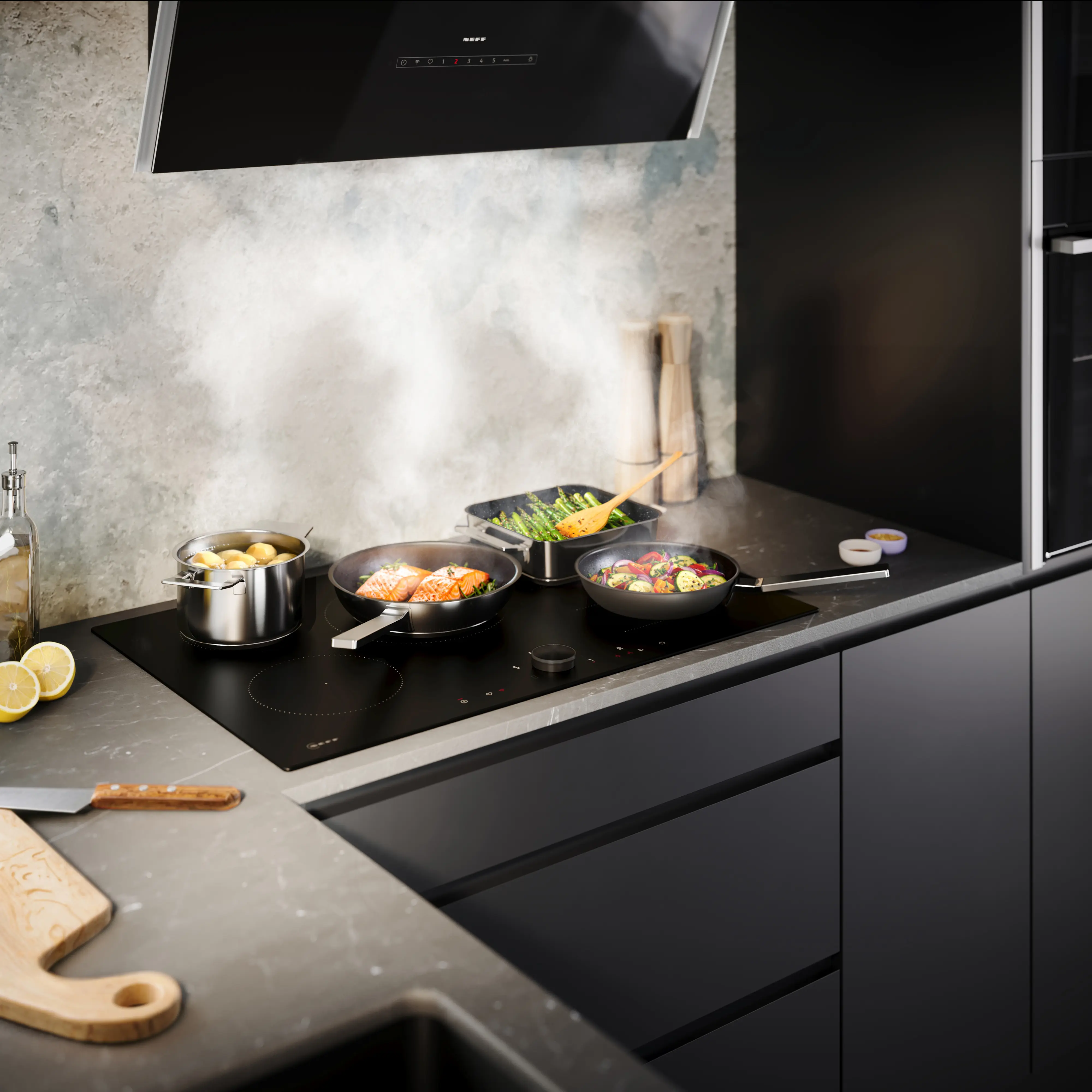 Neff T68NUV4A0 - Matt Black 80cm Induction Hob - 5 Zones - Flex Induction - Image 3