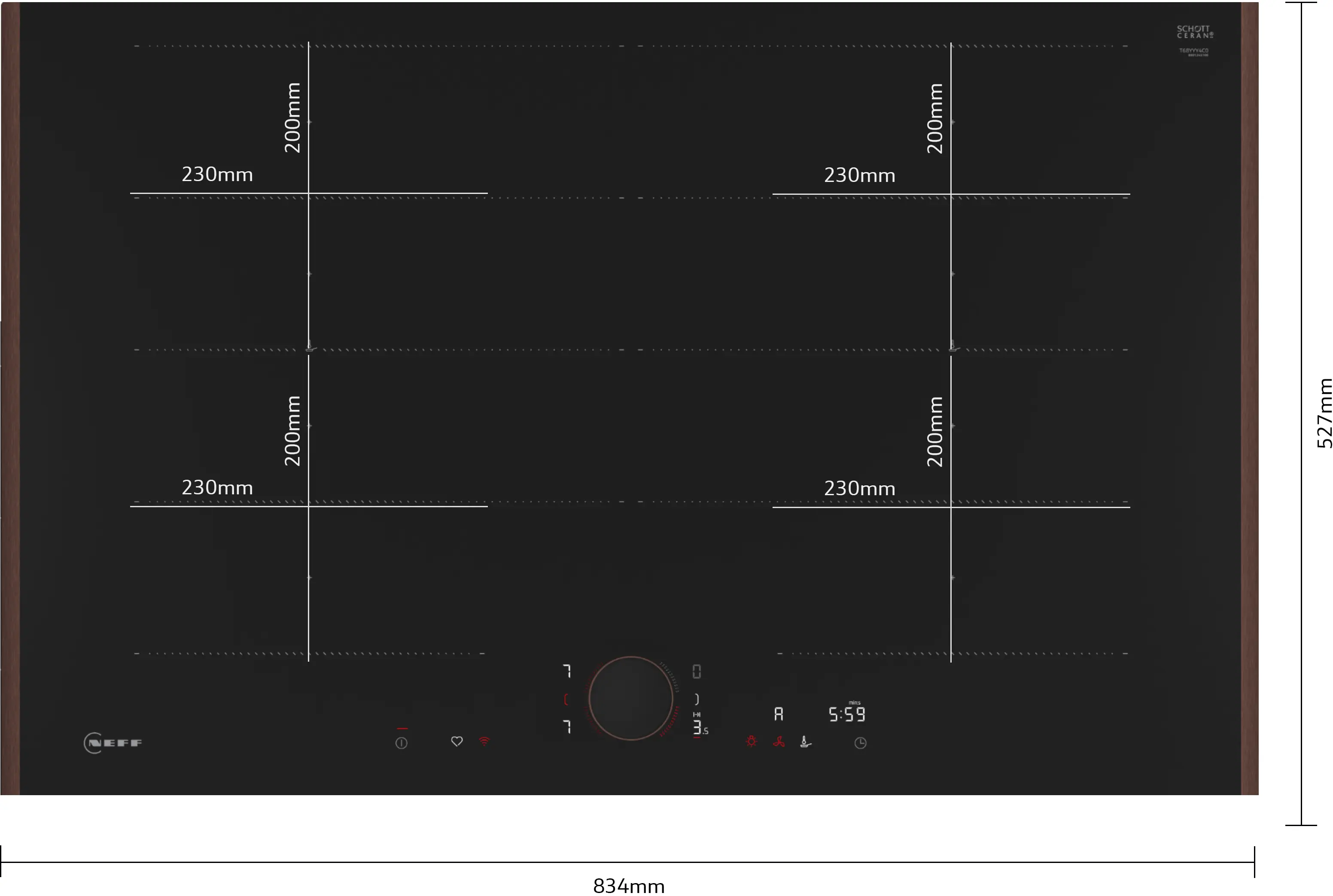 Neff T68YYY4C0 - Induction Hob - 80cm - 4 Zone Flex Design - Image 3